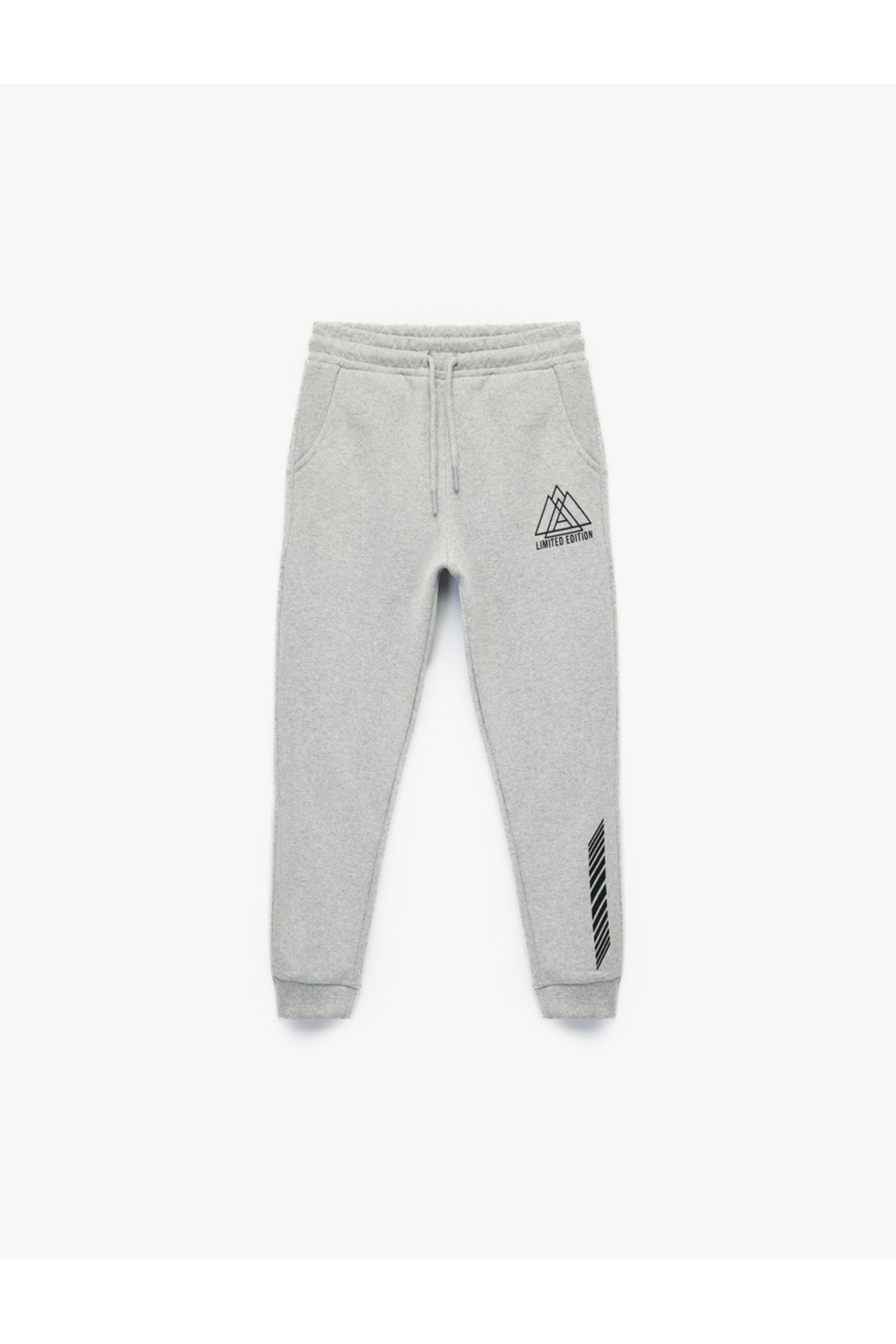 Beli Lastikli Şardonlu Baskılı Cepli Jogger Okul Eşofman Altı