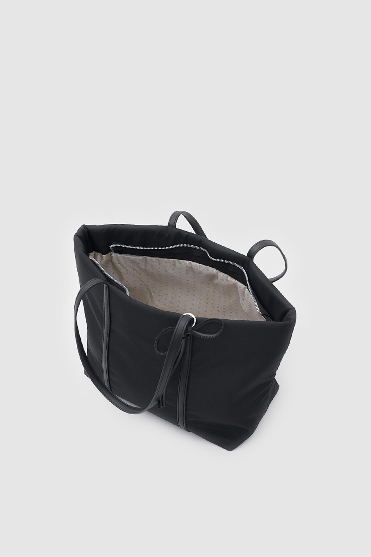Shule Bags Jersey Fiyonklu Omuz Çantası Siyah görsel 6