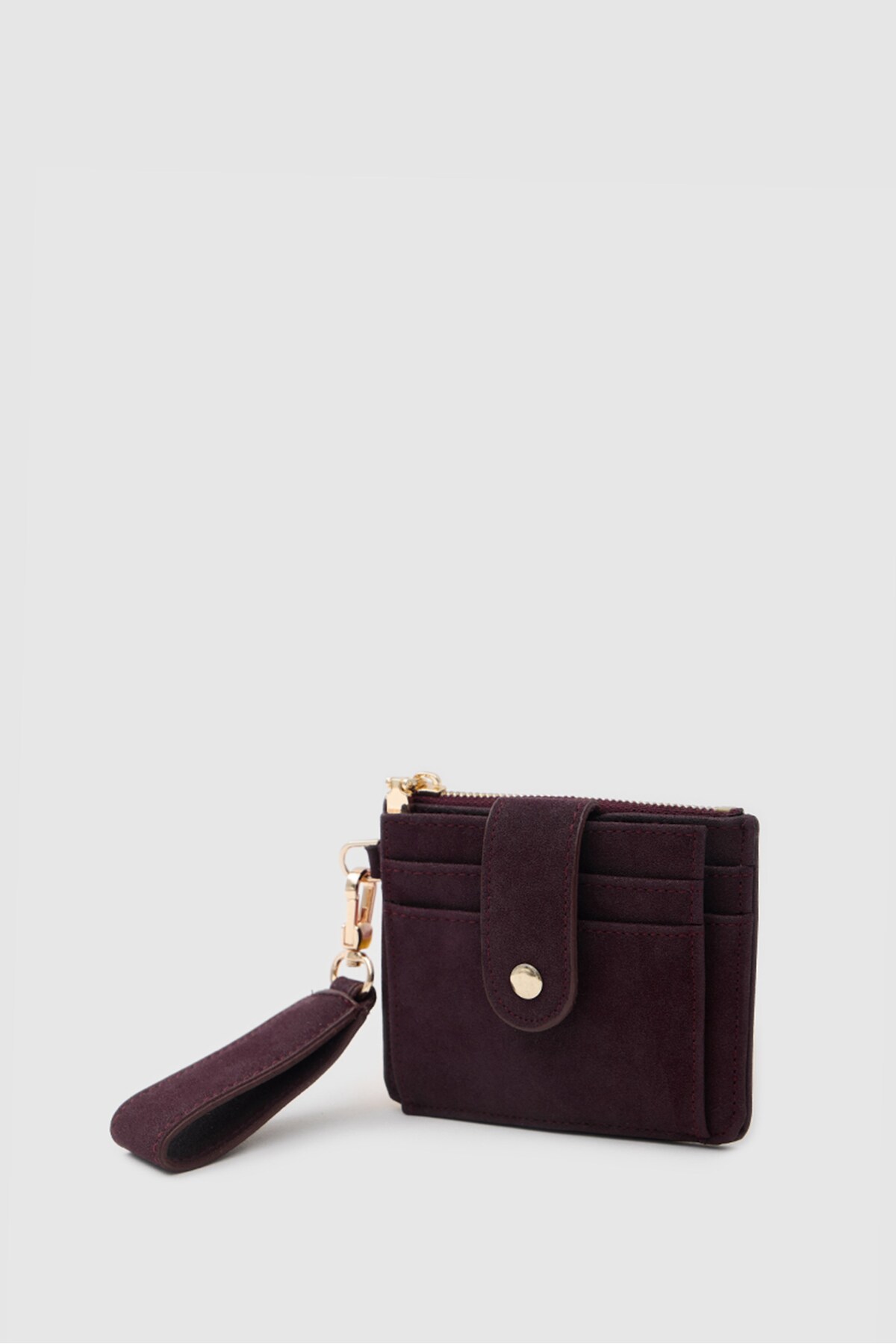 Shule Bags Pike Süet Kadın Kartlık Bordo görsel 2