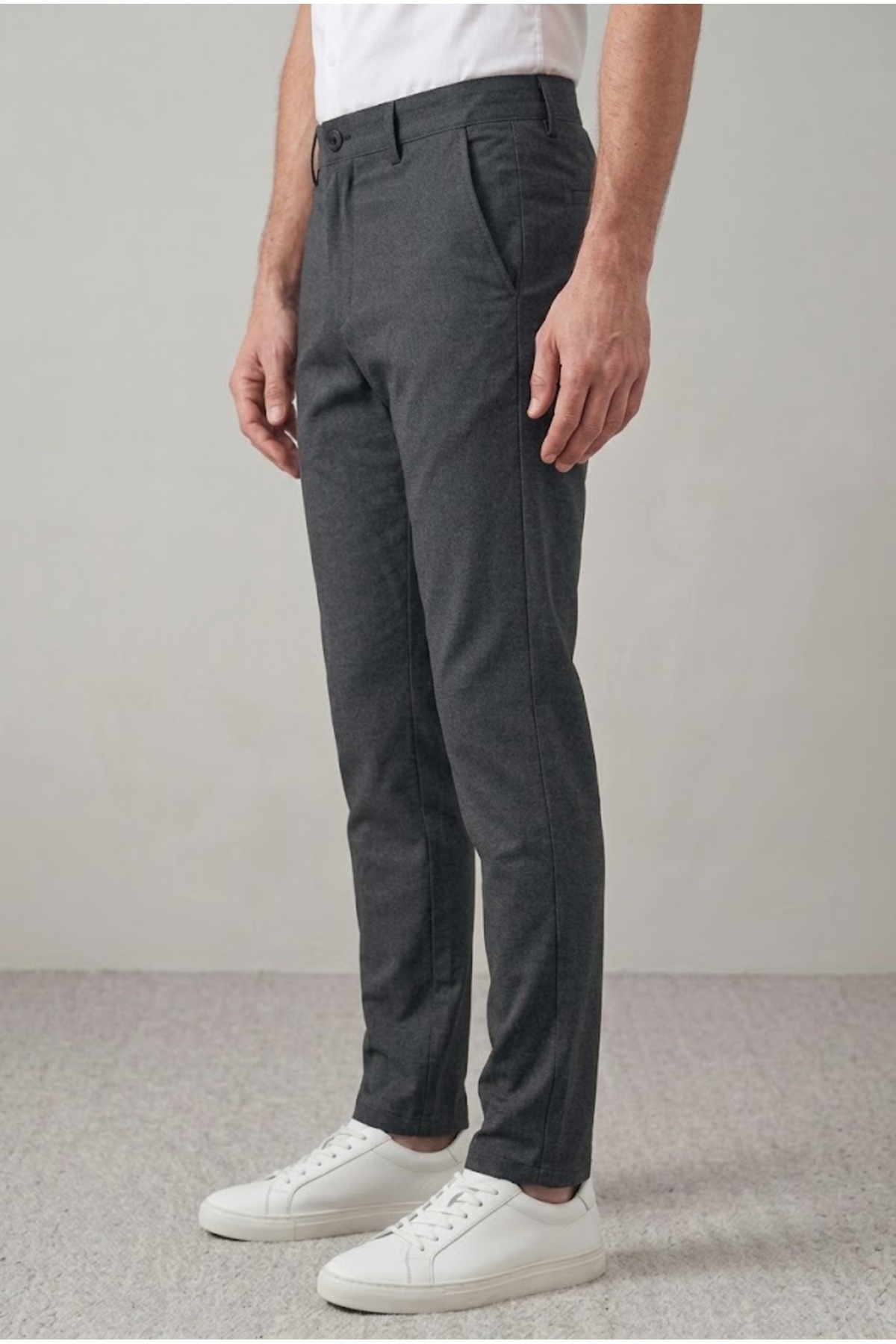شلوار پارچه ای لایکرا باریک مردانه — فلزی GMN-CASUAL — تصویر 3 از 5