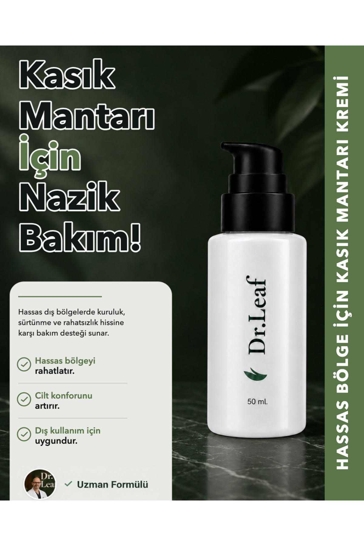 Dr.Leaf Hassas Bölge için Kasık Mantarı Kremi – Zinc PCA + Panthenol 50 ml — DRLEAF-DL_0662