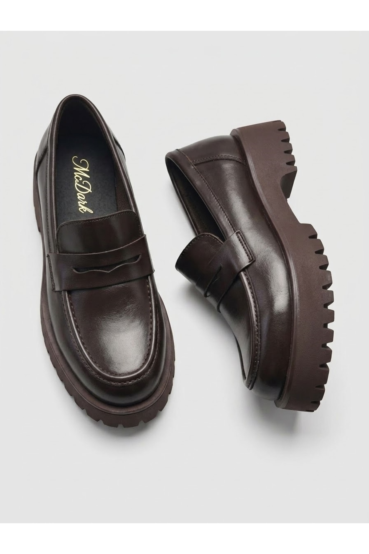 McDark Kadın Günlük Loafer Hafif Taban Malzeme Casual Ayakkabı-KAHVE RUGAN