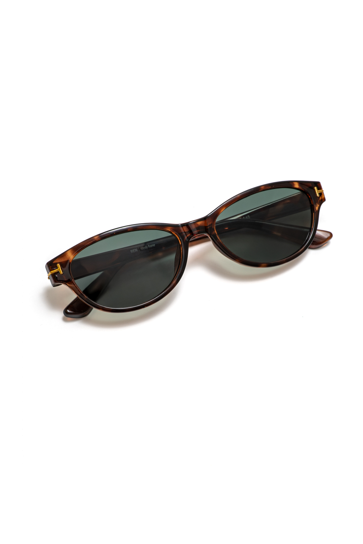REN EYEWEAR Tessa Kadın Güneş Gözlüğü Oval Kedi Gözü LEOPAR ÇERÇEVE 50 Ekartman Gold Detaylı YENİ Sezon görsel 4