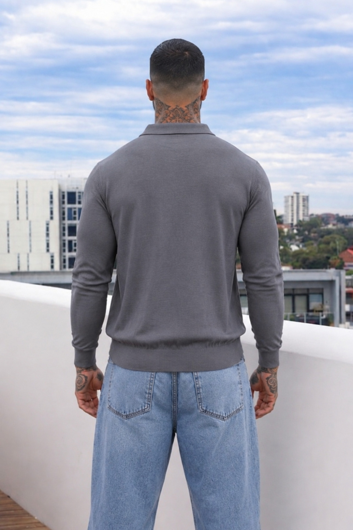 Maccali Erkek Günlük Büyük Beden Casual Füme Sweatshirt görsel 6