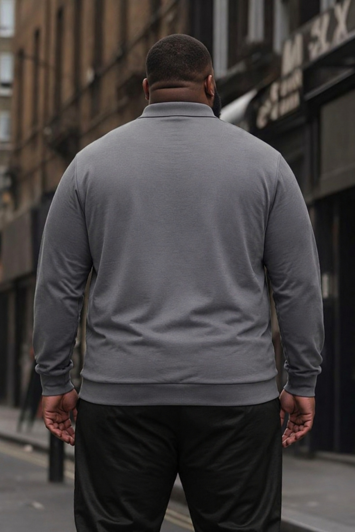 Maccali Erkek Trend Büyük Beden Füme Triko Sweatshirt görsel 6