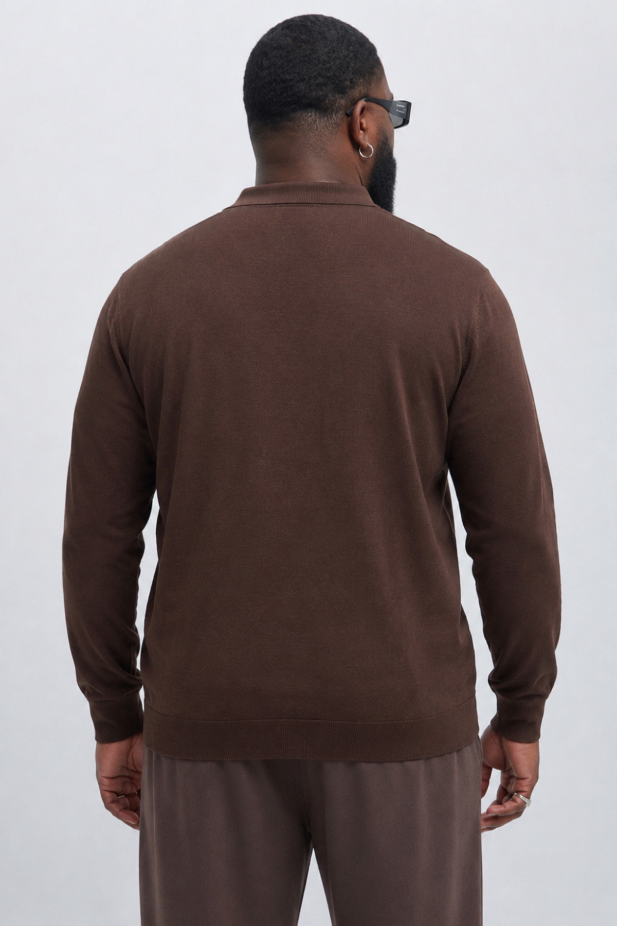 Maccali Erkek Mevsimlik Büyük Beden K.Kahve Triko Sweatshirt görsel 6