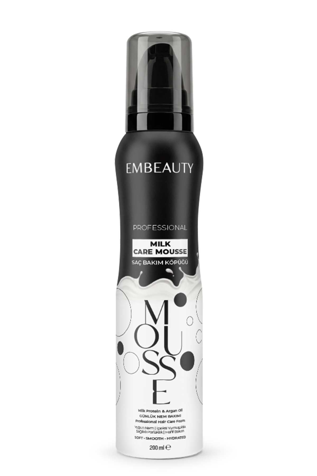 Milk Care Mousse Hacim ve Dolgunluk Veren Saç Bakım Köpüğü Milk Protein & Argan Oil 200 ml — milksaçköpük — تصویر 7 از 7