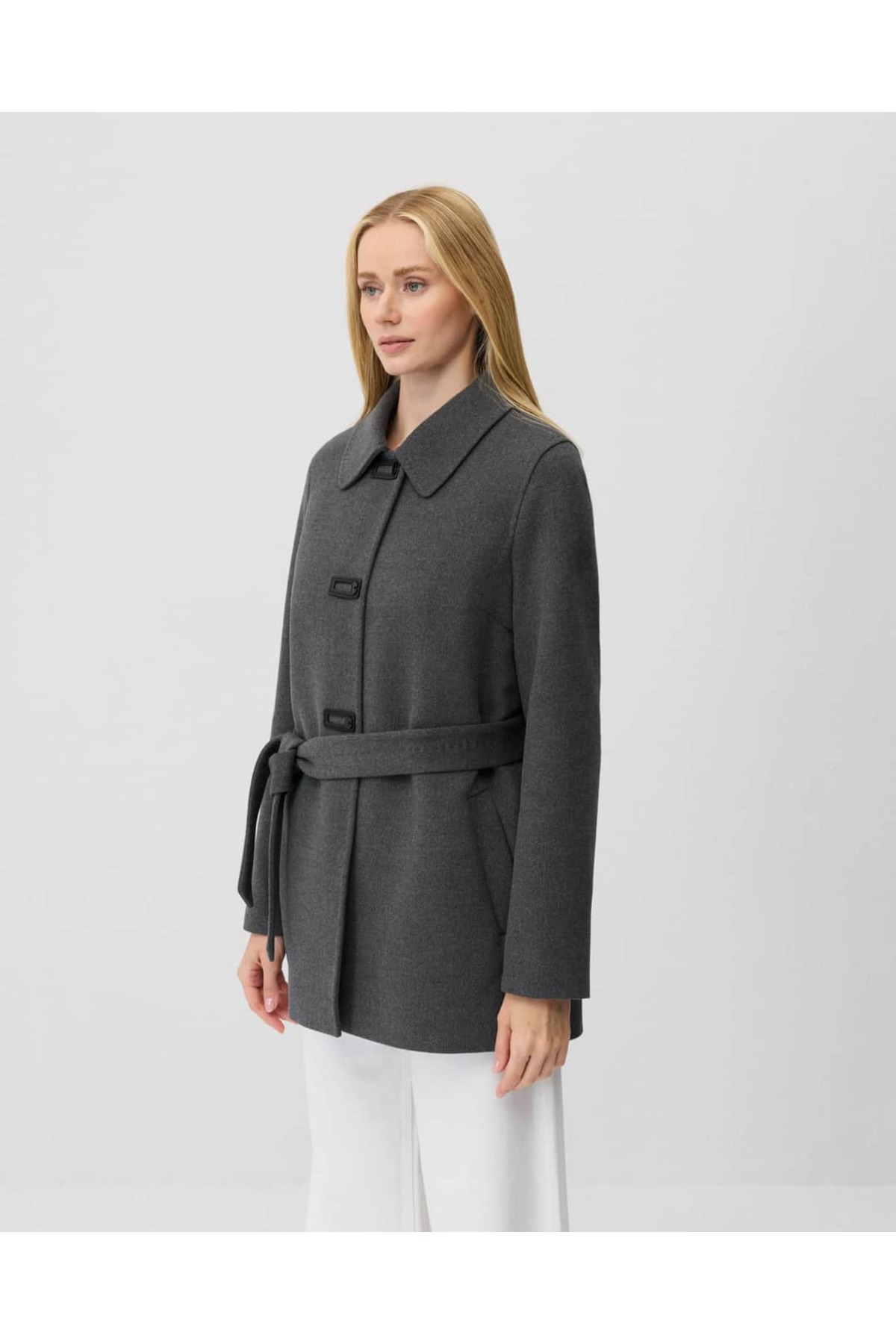 IDA Collection Bebe Yaka Kısa Ceket Antrasit görsel 3