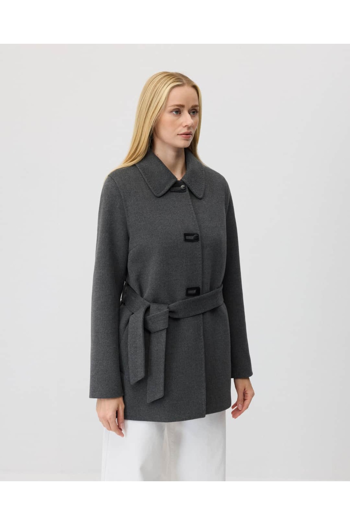 IDA Collection Bebe Yaka Kısa Ceket Antrasit