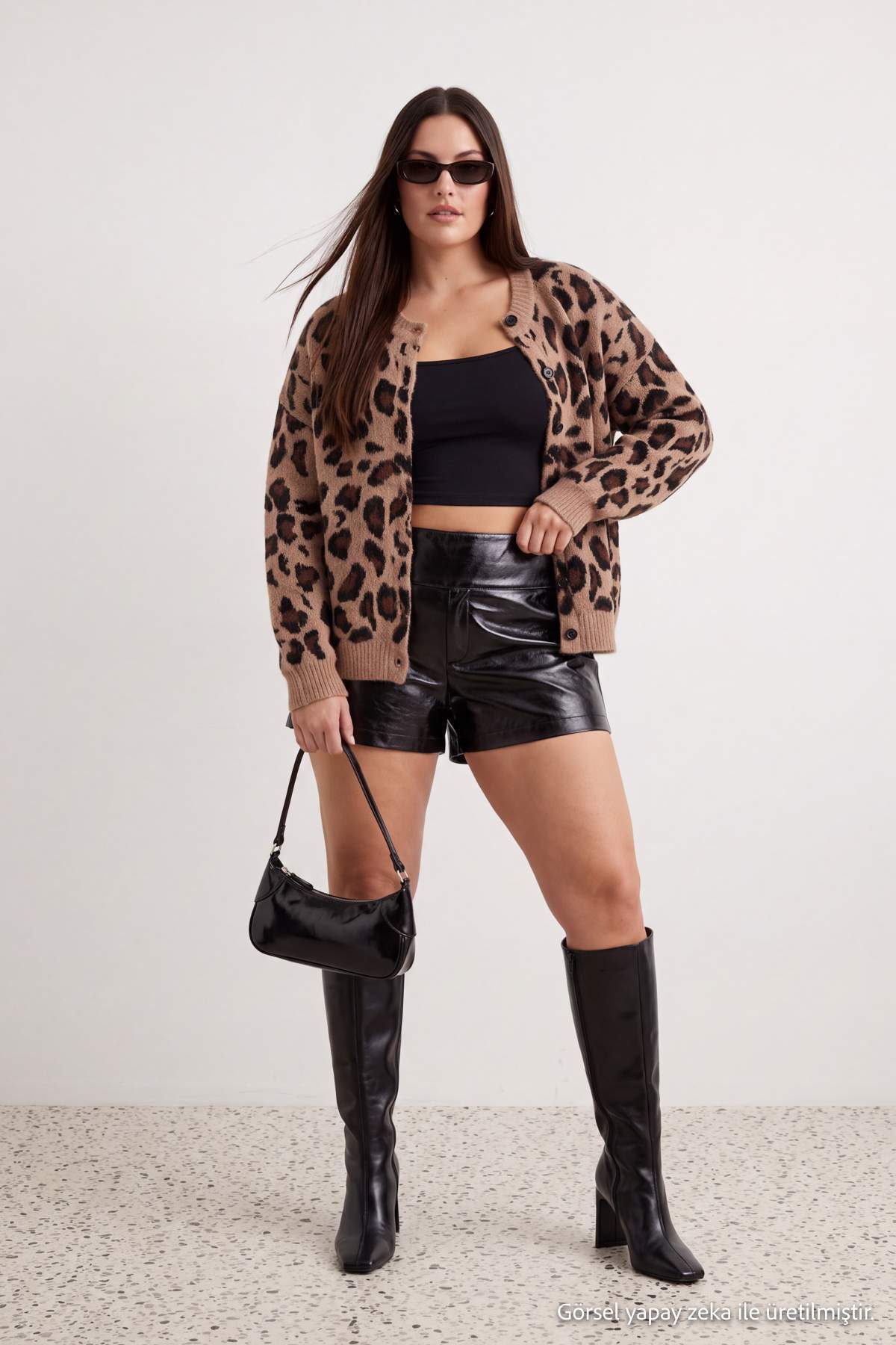 Trendyolmilla Curve Animal Desenli Yumuşak Hissiyatlı Triko Hırka TBBAW27AV00021