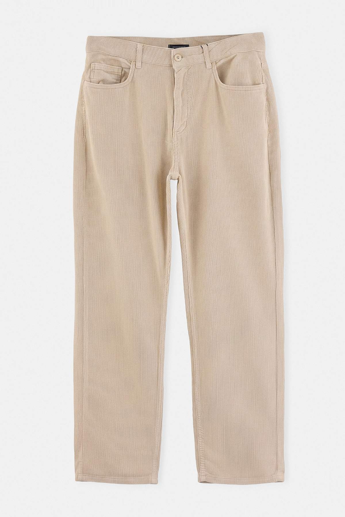 Trendyolmilla Man Taş Kadife 100% Pamuk Straight Fit Boru Paça Erkek Pantolon TMNAW27PL00013