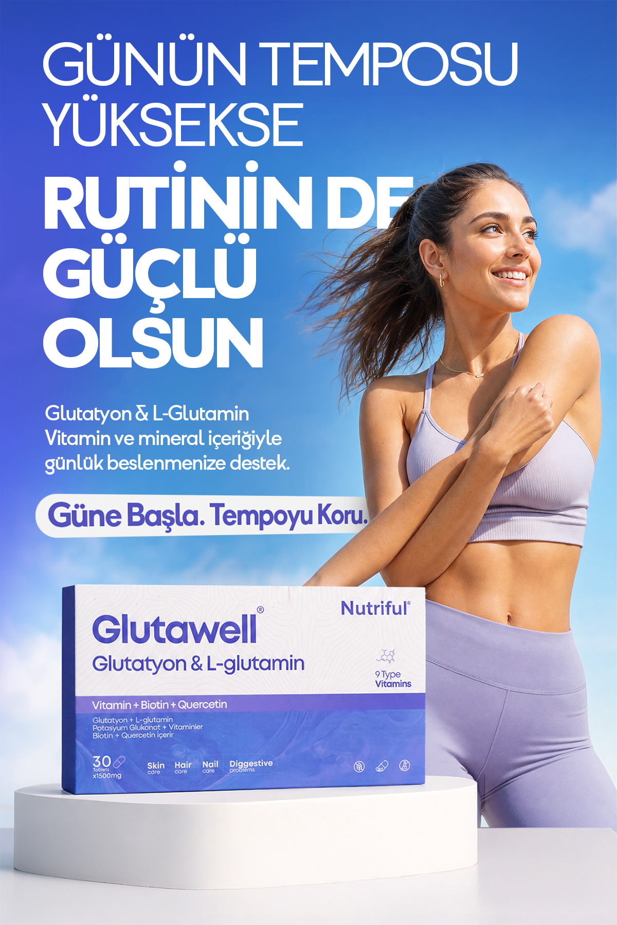 Nutriful Glutawell Glutatyon Ve L-glutamin Içeren 30 Tablet - Fiyatı