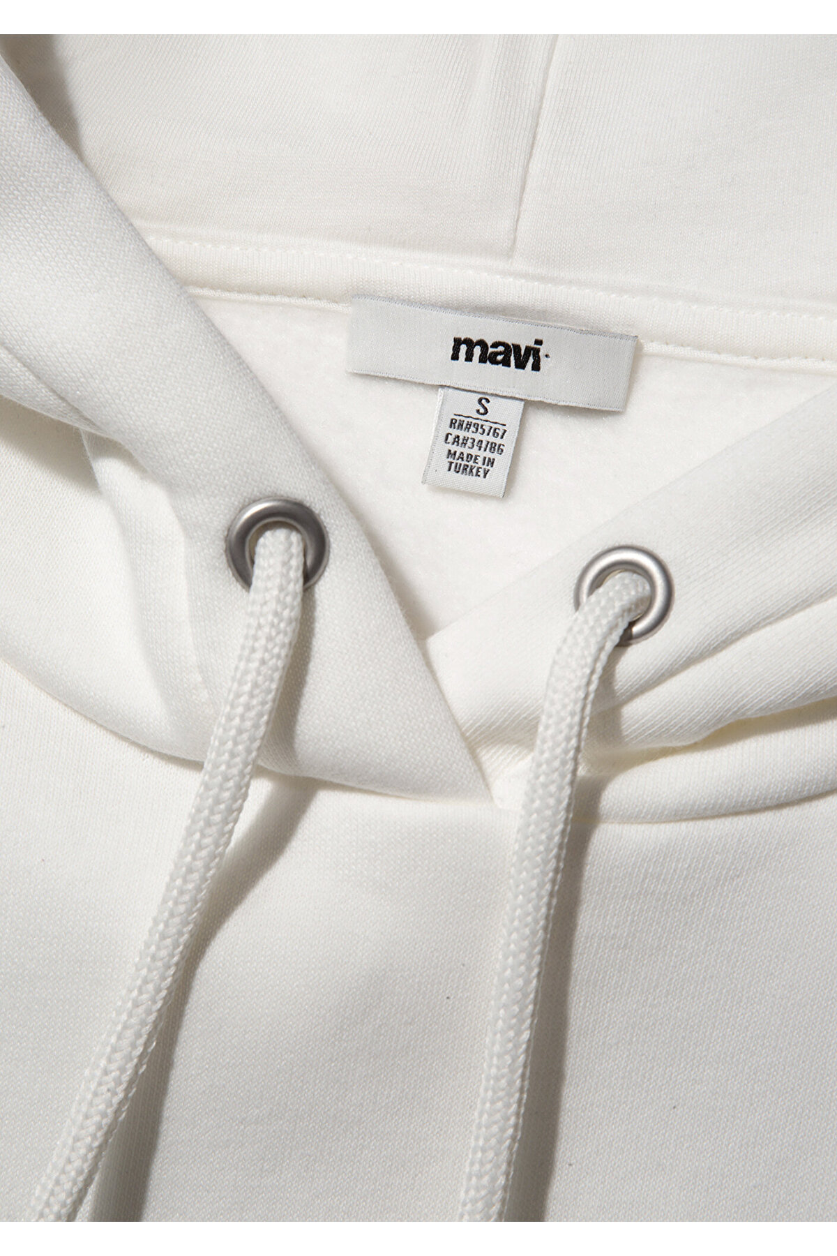 Mavi Logo Baskılı Kapüşonlu Ekru Sweatshirt 168334-81964 görsel 8