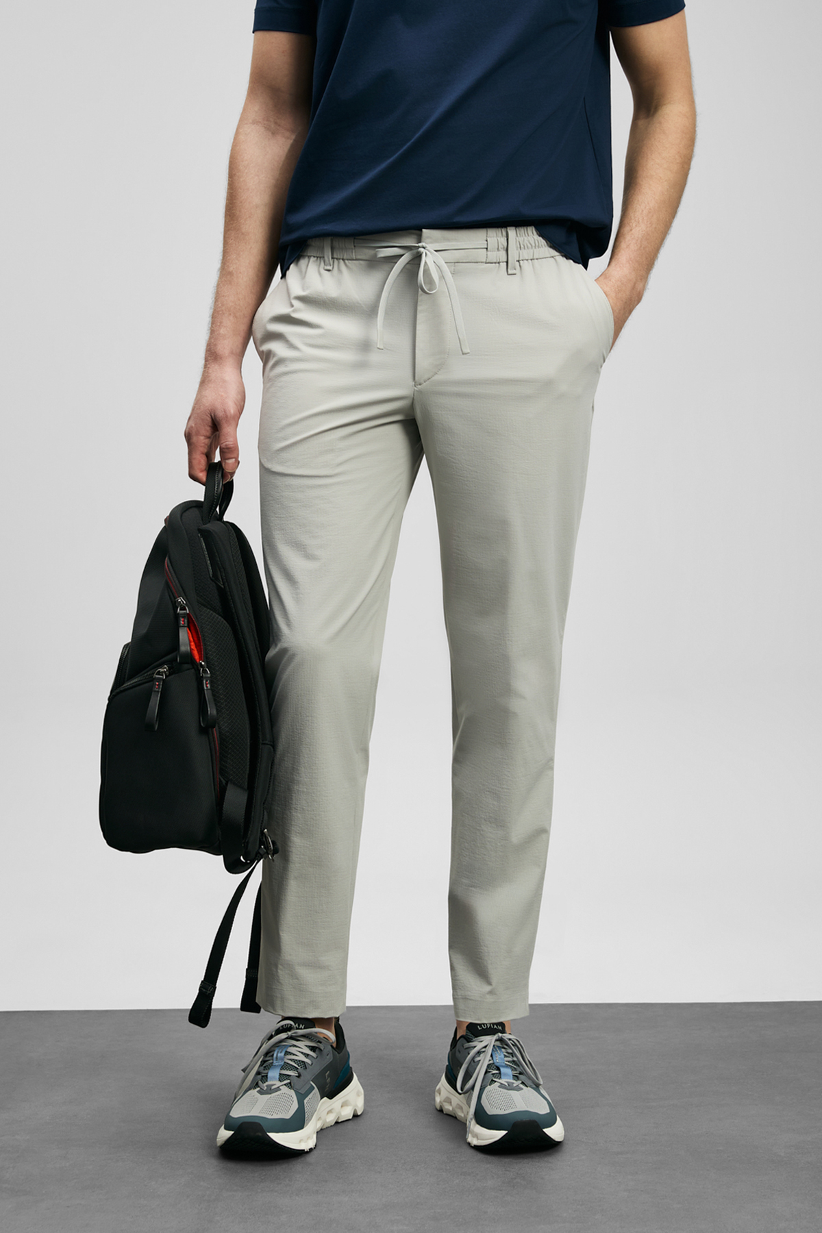 Lufian Daxon Smart Erkek Chino Pantolon Slim Fit Taş görsel 2