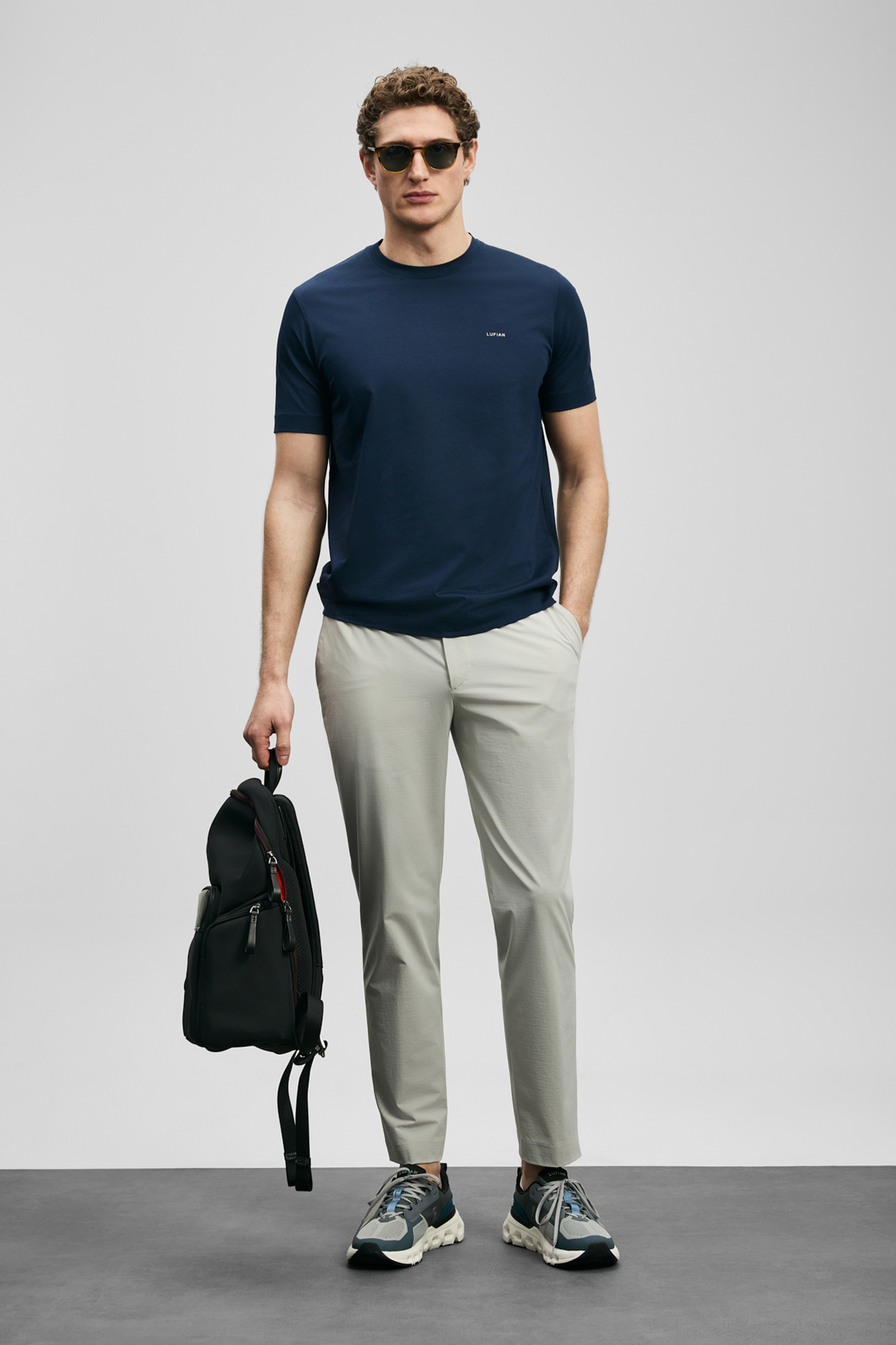Lufian Daxon Smart Erkek Chino Pantolon Slim Fit Taş