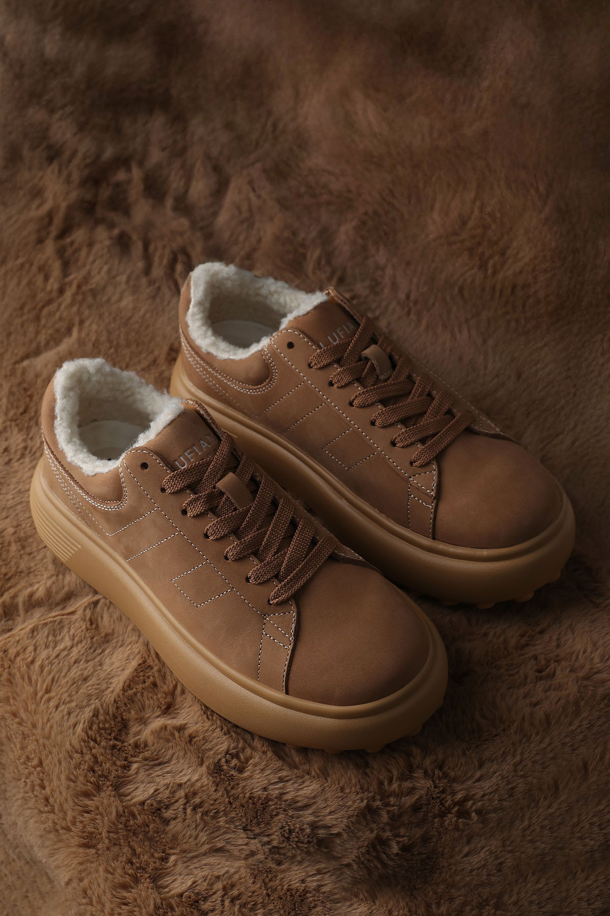 Lufian Zenya Kadın Sneaker Ayakkabı Deve Tüyü görsel 2