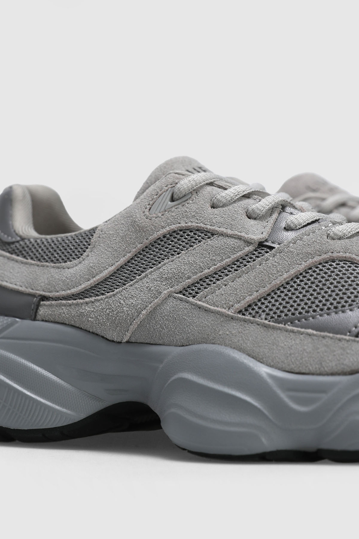 Lufian Mark Erkek Deri Sneaker Ayakkabı Gri görsel 2