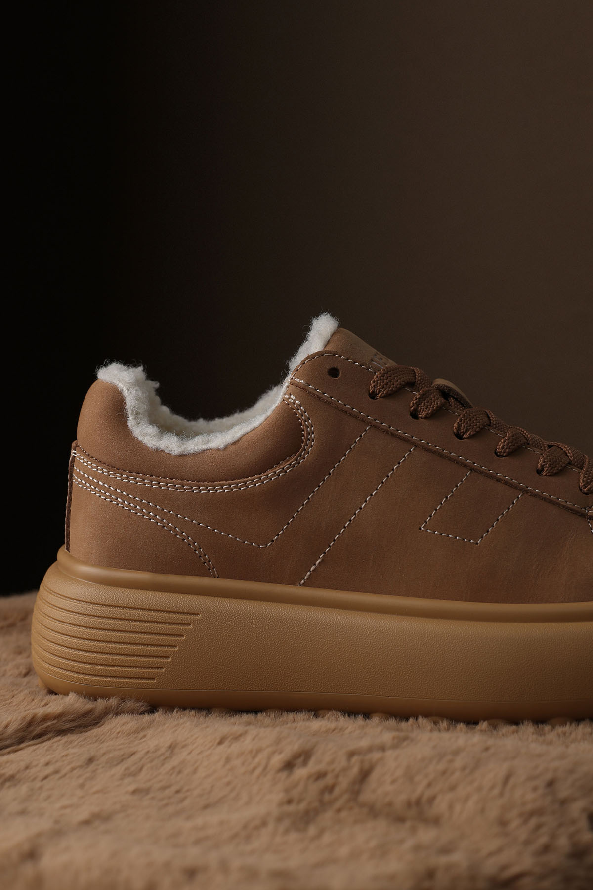 Lufian Zenya Kadın Sneaker Ayakkabı Deve Tüyü görsel 3