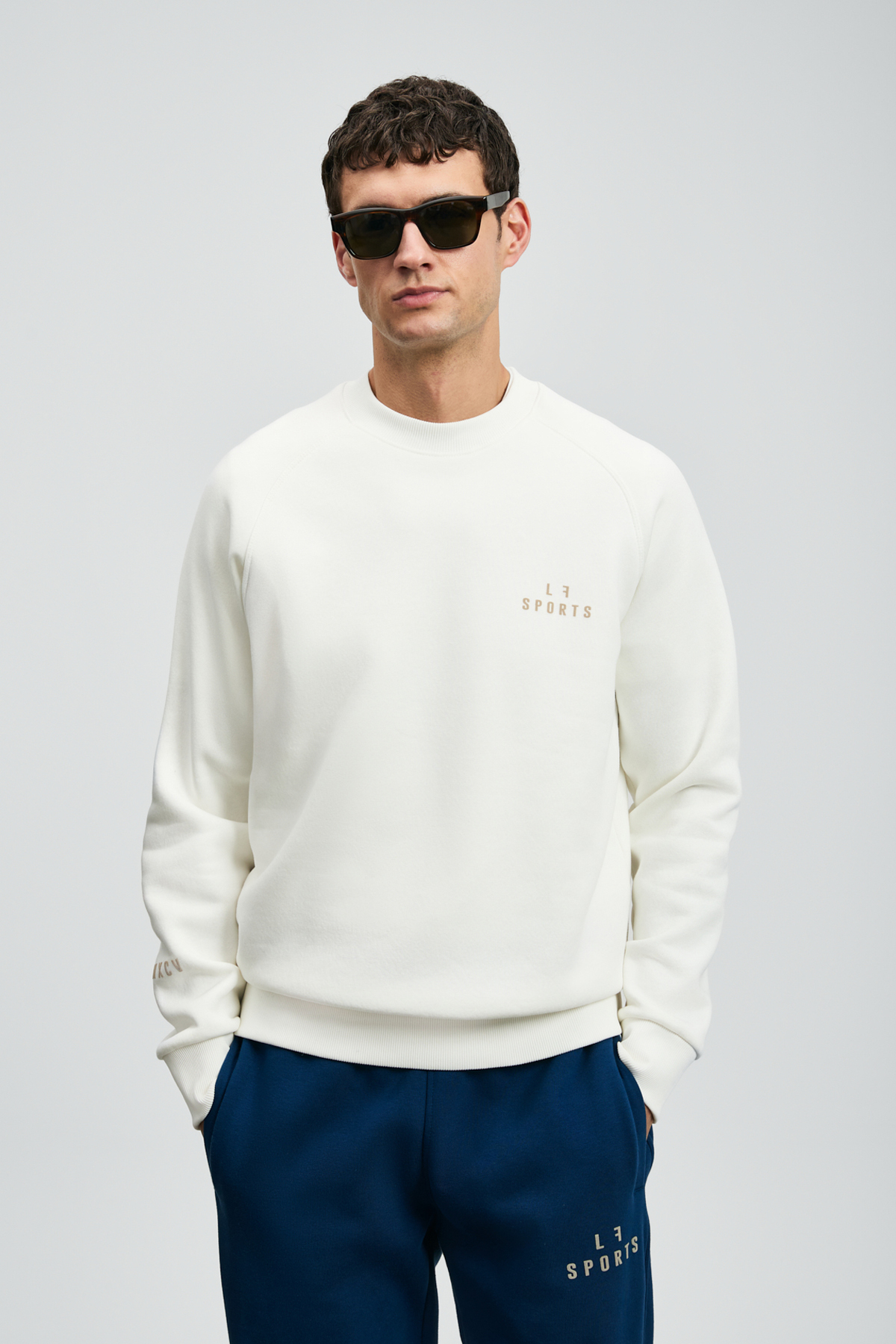 Lufian Sıgma Erkek Sweatshirt Kırık Beyaz görsel 3