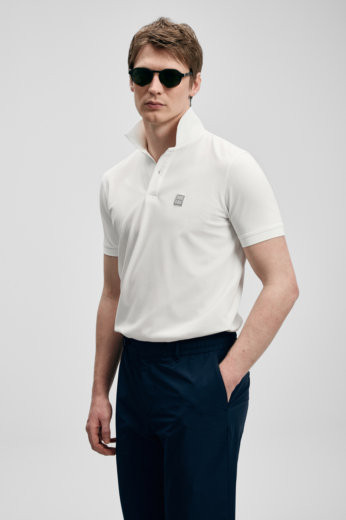 Lufian Carter Smart Erkek Polo Tişört Kırık Beyaz görsel 3