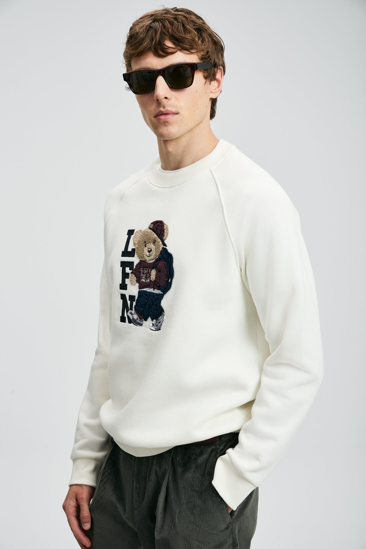 Lufian Storm Erkek Sweatshirt Kırık Beyaz