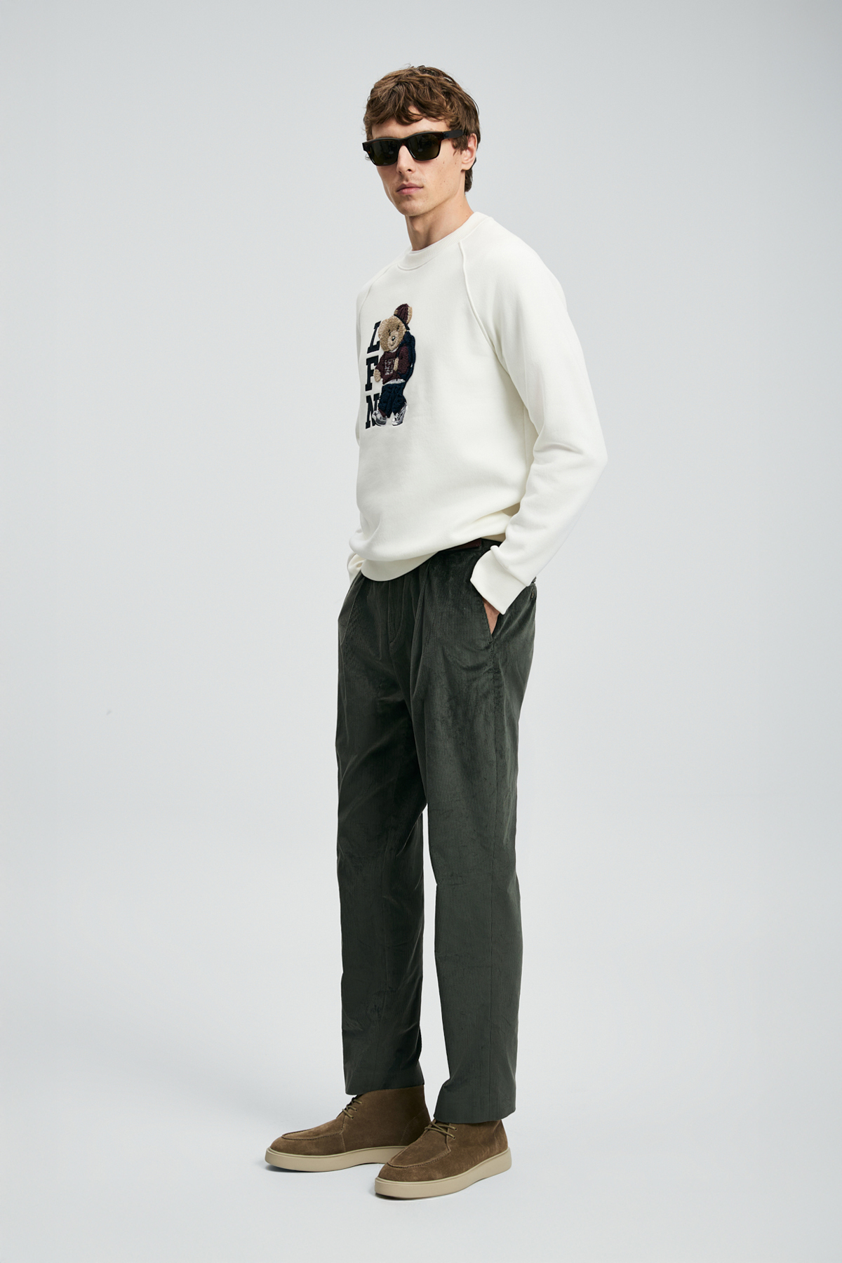 Lufian Storm Erkek Sweatshirt Kırık Beyaz görsel 3