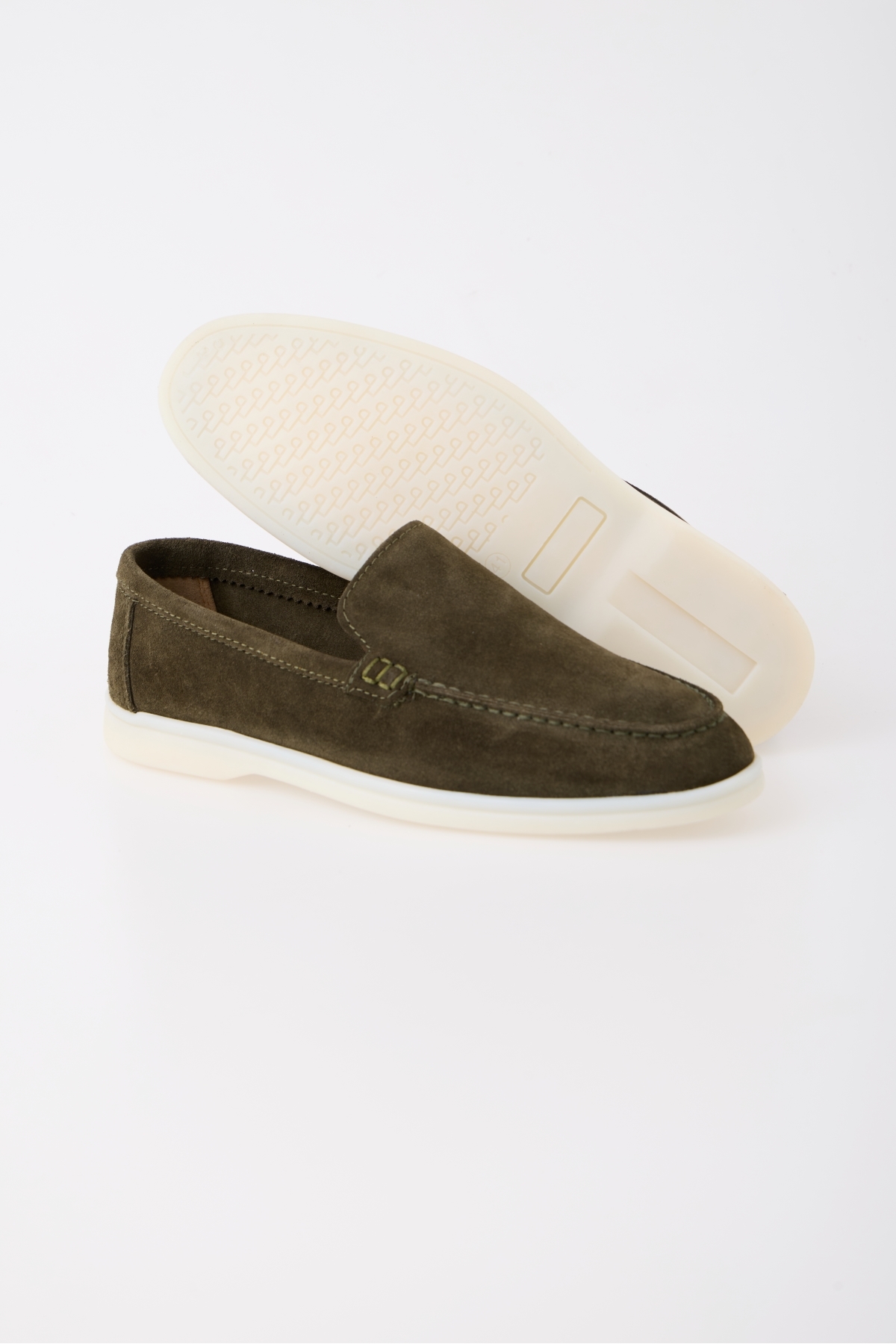 aladdin & sons Azure Haki Süet Hakiki Deri Erkek Loafer Ayakkabı görsel 4