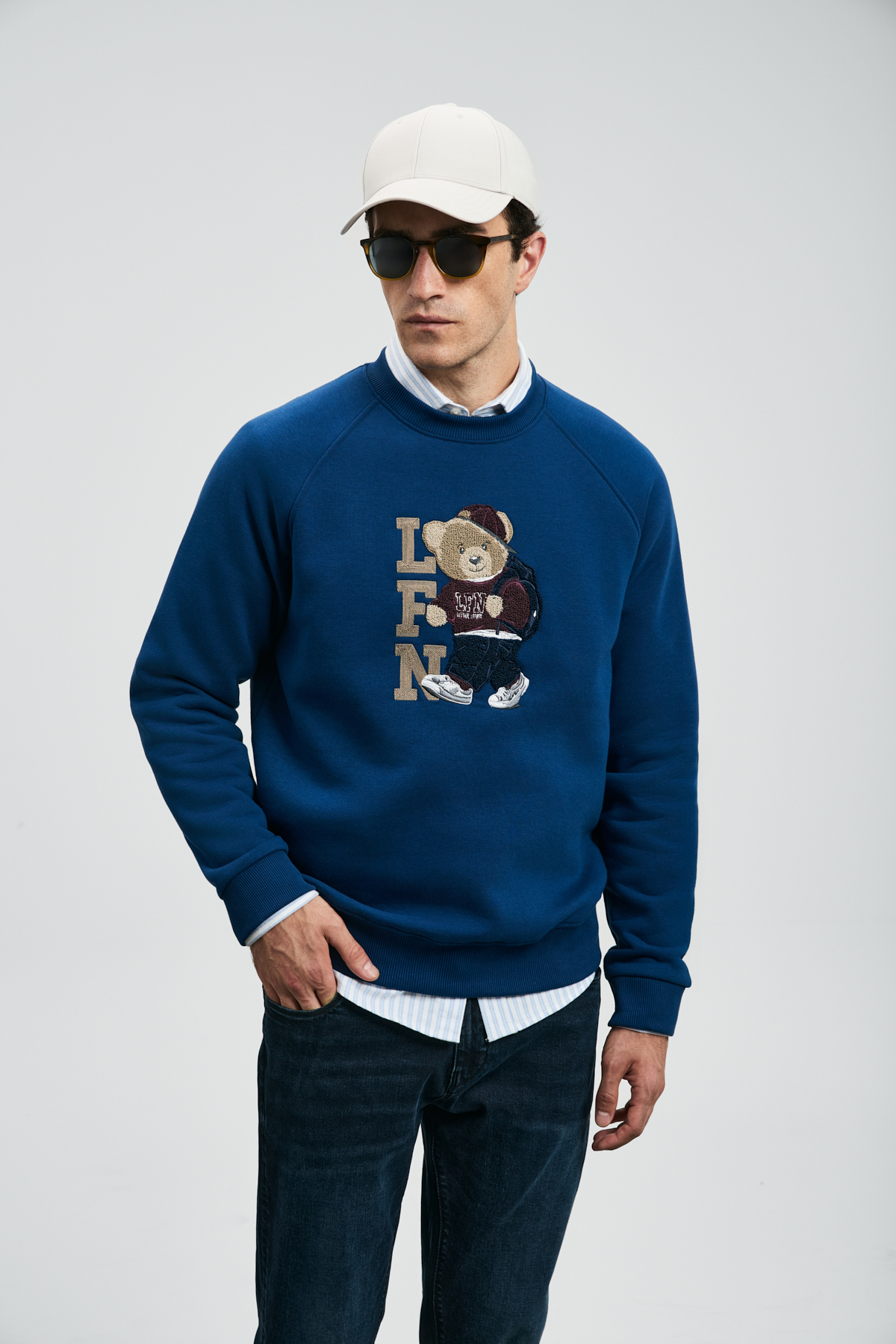 Lufian Storm Erkek Sweatshirt Saks görsel 4