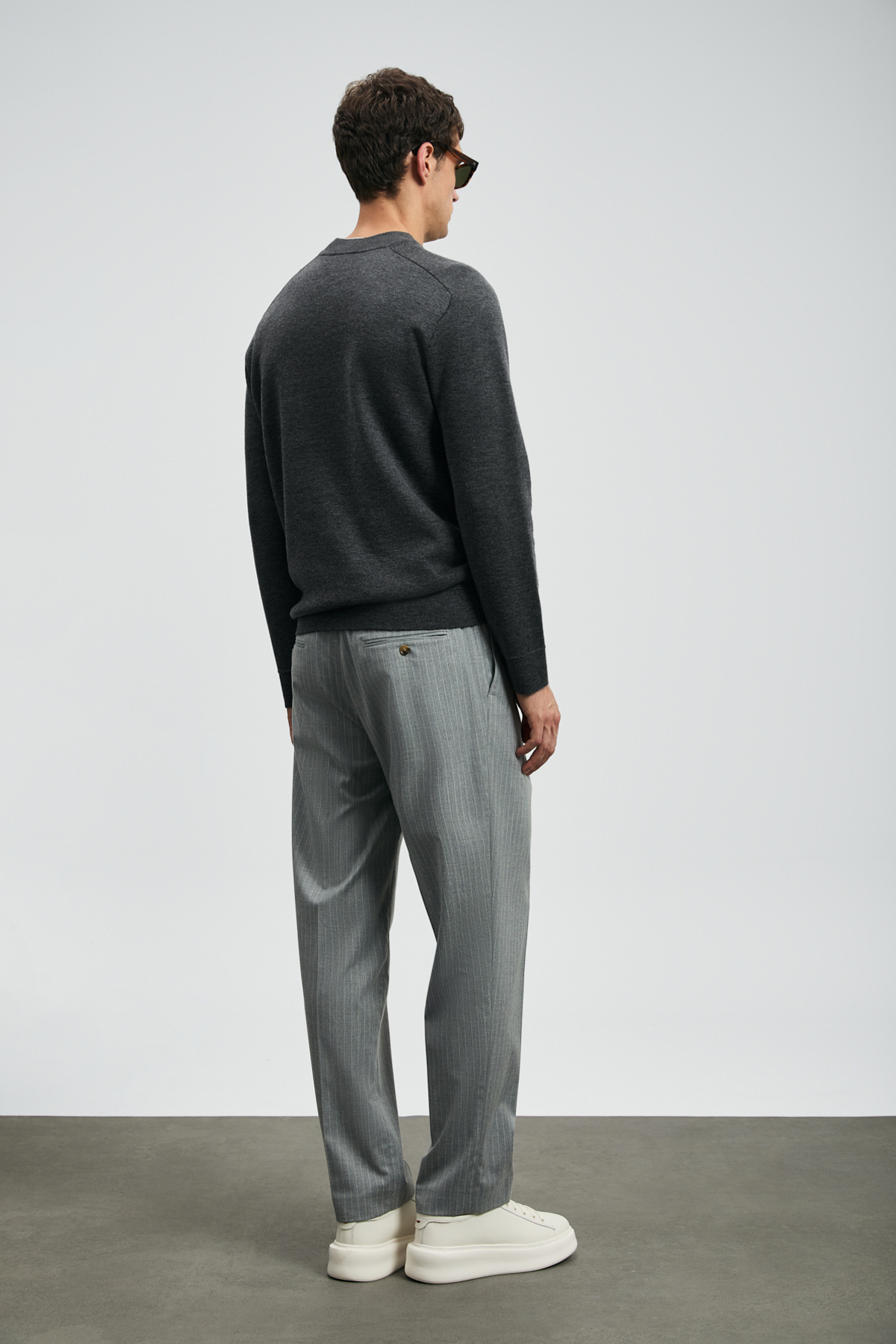 Lufian Ronald Smart Erkek Chino Pantolon Comfort Fit Gri görsel 5