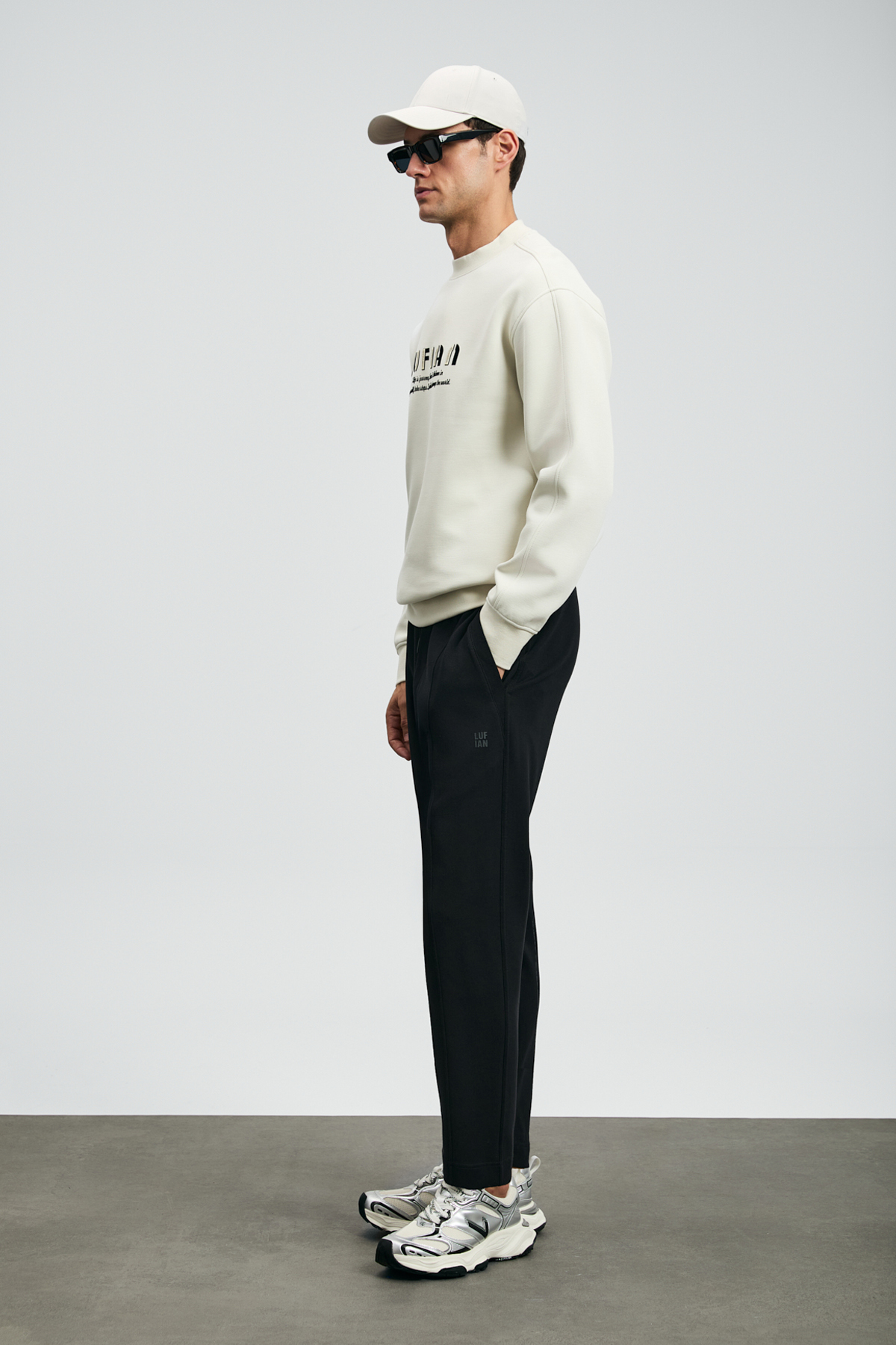 Lufian Oracle Erkek Sweatshirt Kırık Beyaz görsel 4