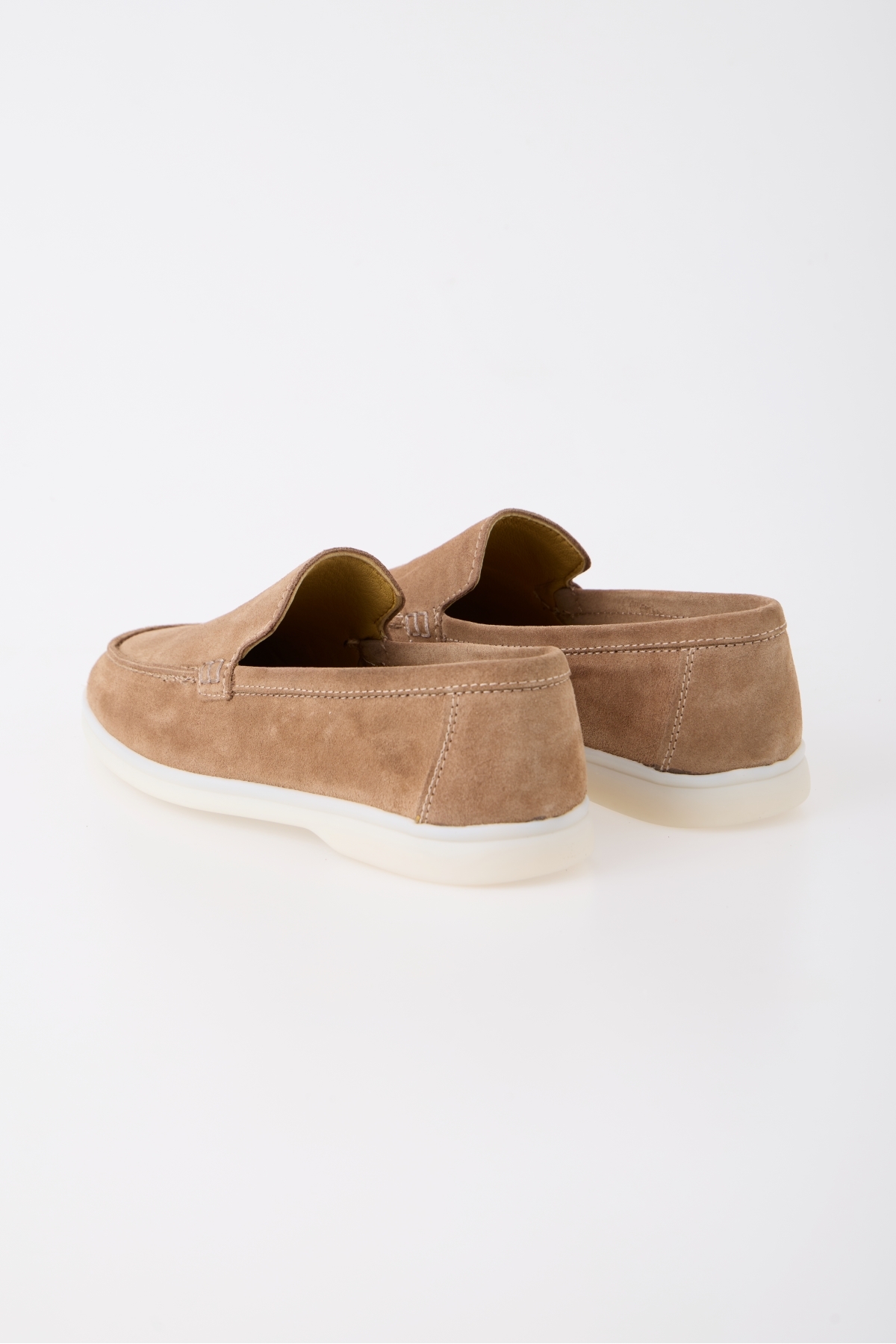 aladdin & sons Azure Bej Süet Hakiki Deri Erkek Loafer Ayakkabı görsel 6