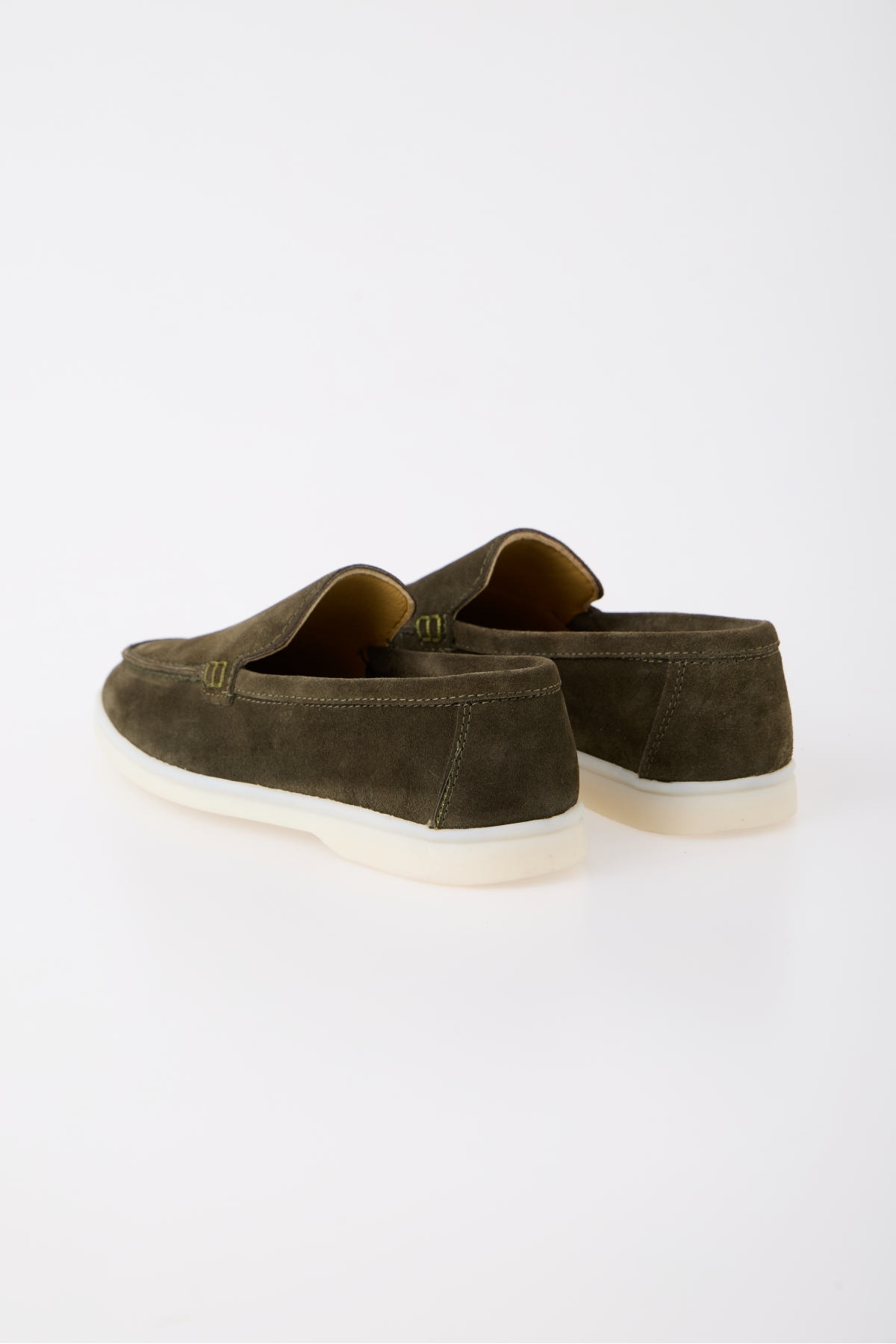 aladdin & sons Azure Haki Süet Hakiki Deri Erkek Loafer Ayakkabı görsel 6