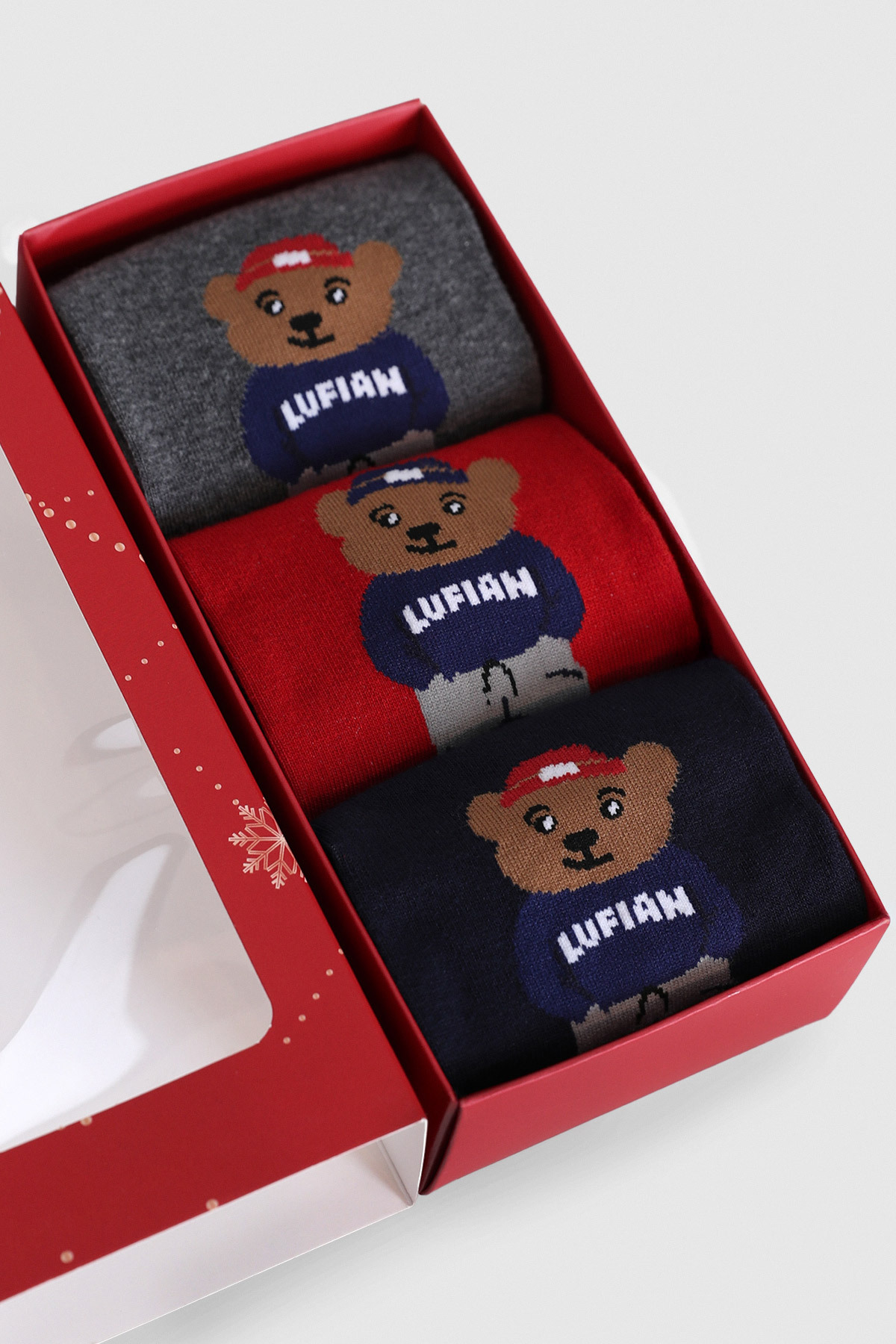 Lufian Bear 3'lü Set Erkek Çorap Standart görsel 2