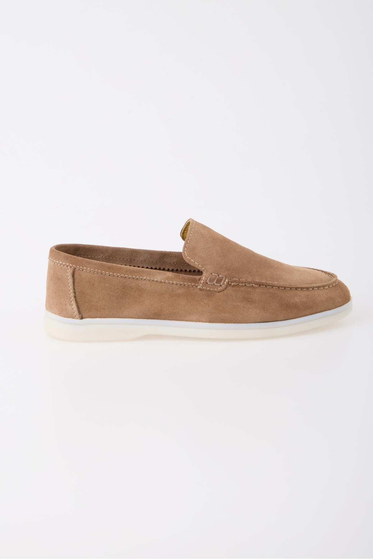 aladdin & sons Azure Bej Süet Hakiki Deri Erkek Loafer Ayakkabı görsel 2