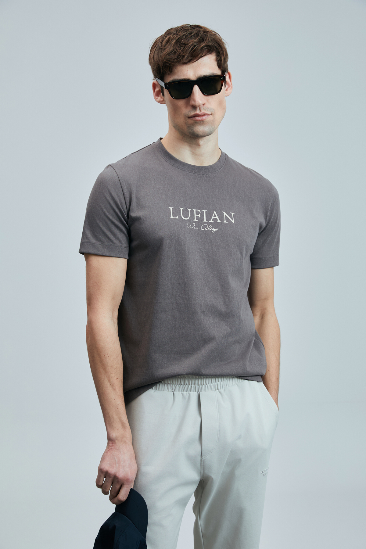 Lufian Love Modern Grafik Tişört Vizon görsel 3