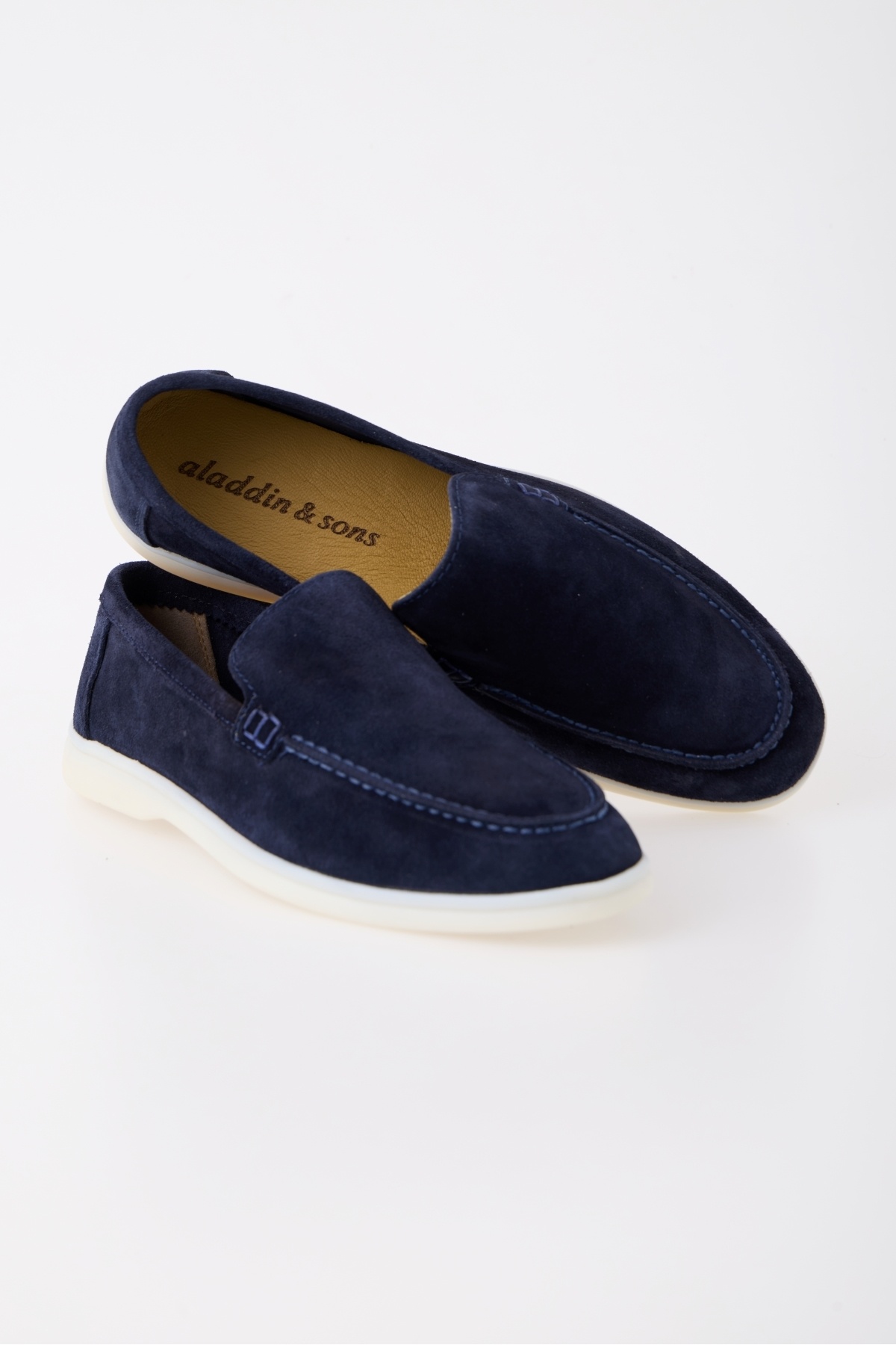 aladdin & sons Azure Lacivert Süet Hakiki Deri Erkek Loafer Ayakkabı görsel 5