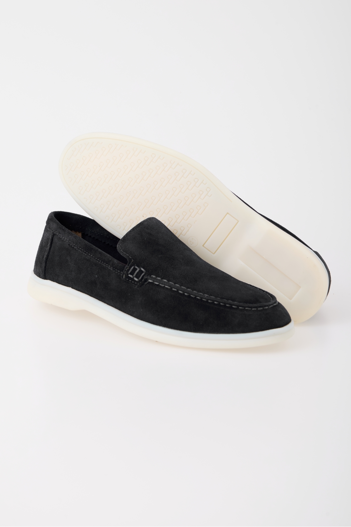 aladdin & sons Azure Siyah Süet Hakiki Deri Erkek Loafer Ayakkabı görsel 4