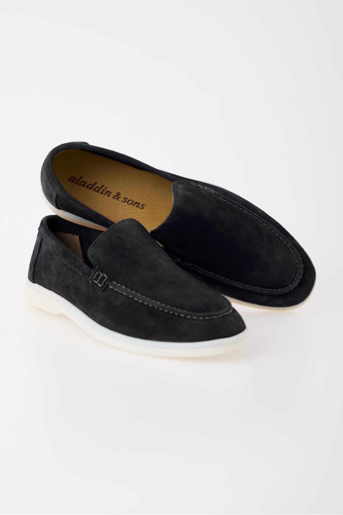 aladdin & sons Azure Siyah Süet Hakiki Deri Erkek Loafer Ayakkabı görsel 5