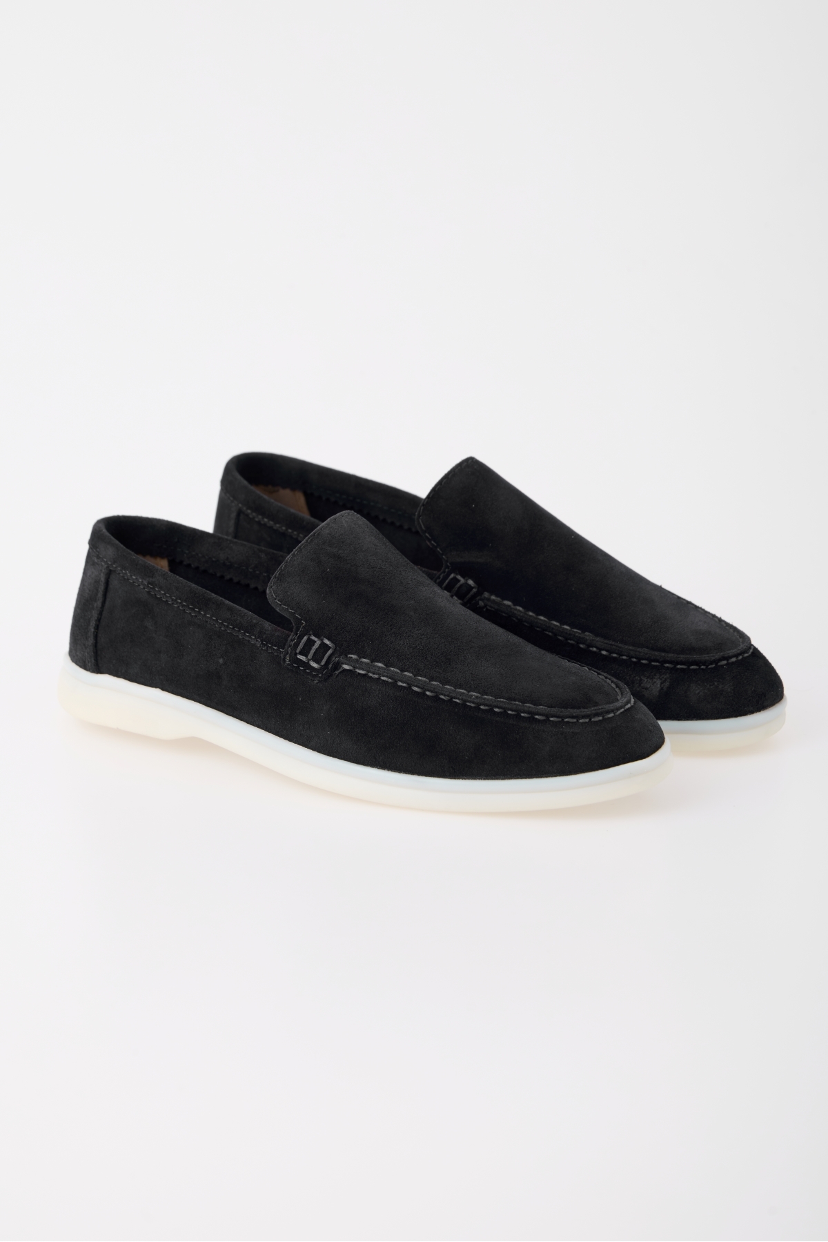aladdin & sons Azure Siyah Süet Hakiki Deri Erkek Loafer Ayakkabı
