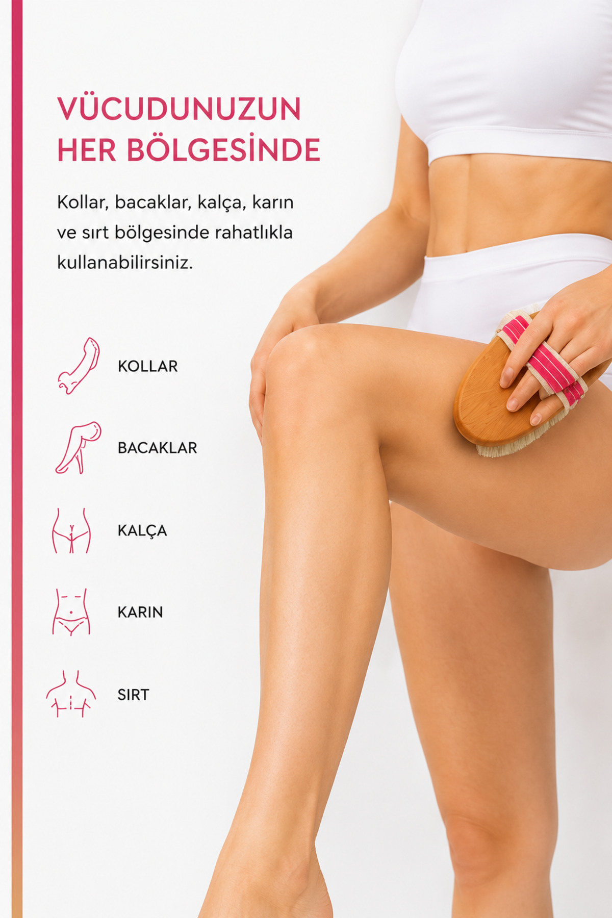 % 100 Doğal At Kılı Selülit Fırçası (saklama Kesesi Hediyeli ) — SF2582 — تصویر 4 از 9