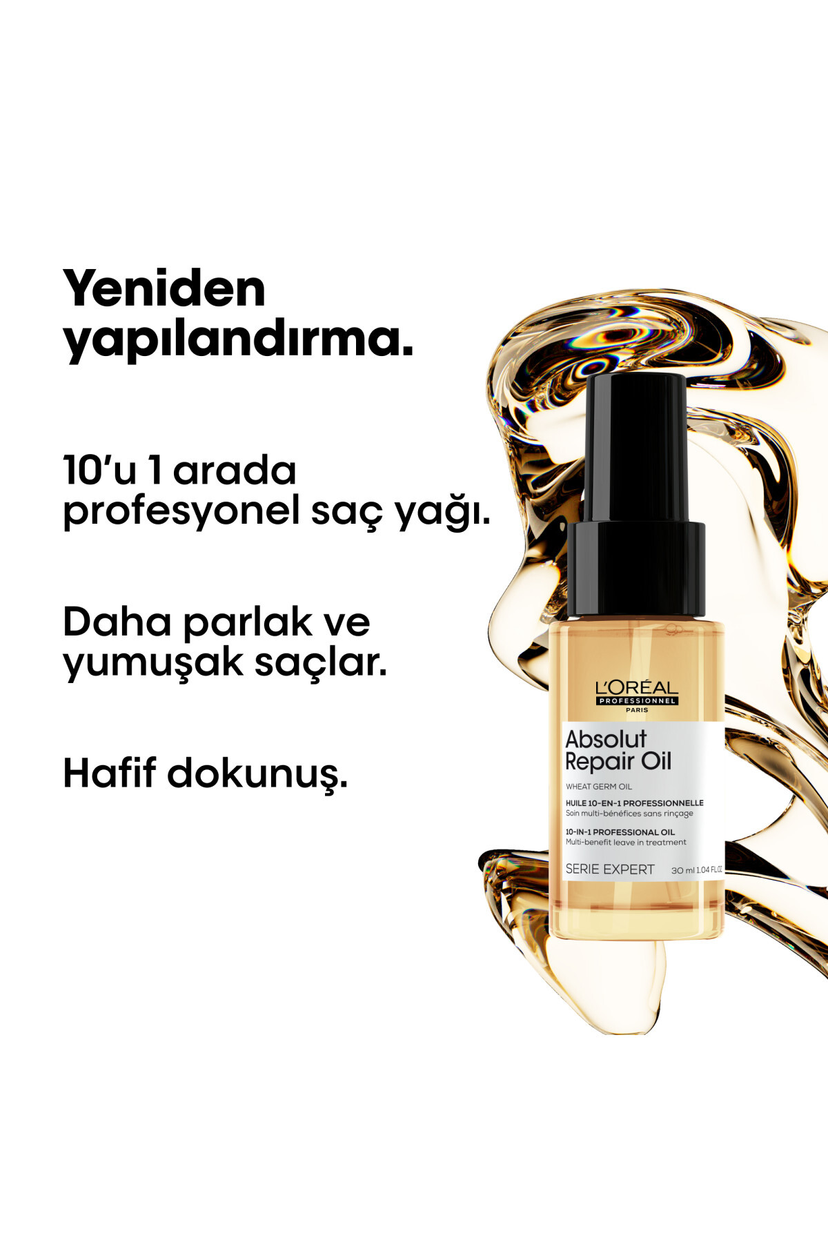 Absolut Repair Normal-Hassaslaşmış Saçlar İçin 10’u 1 Arada Durulanmayan Saç Bakım Yağı 30 ml — 3474637294397 — تصویر 3 از 6