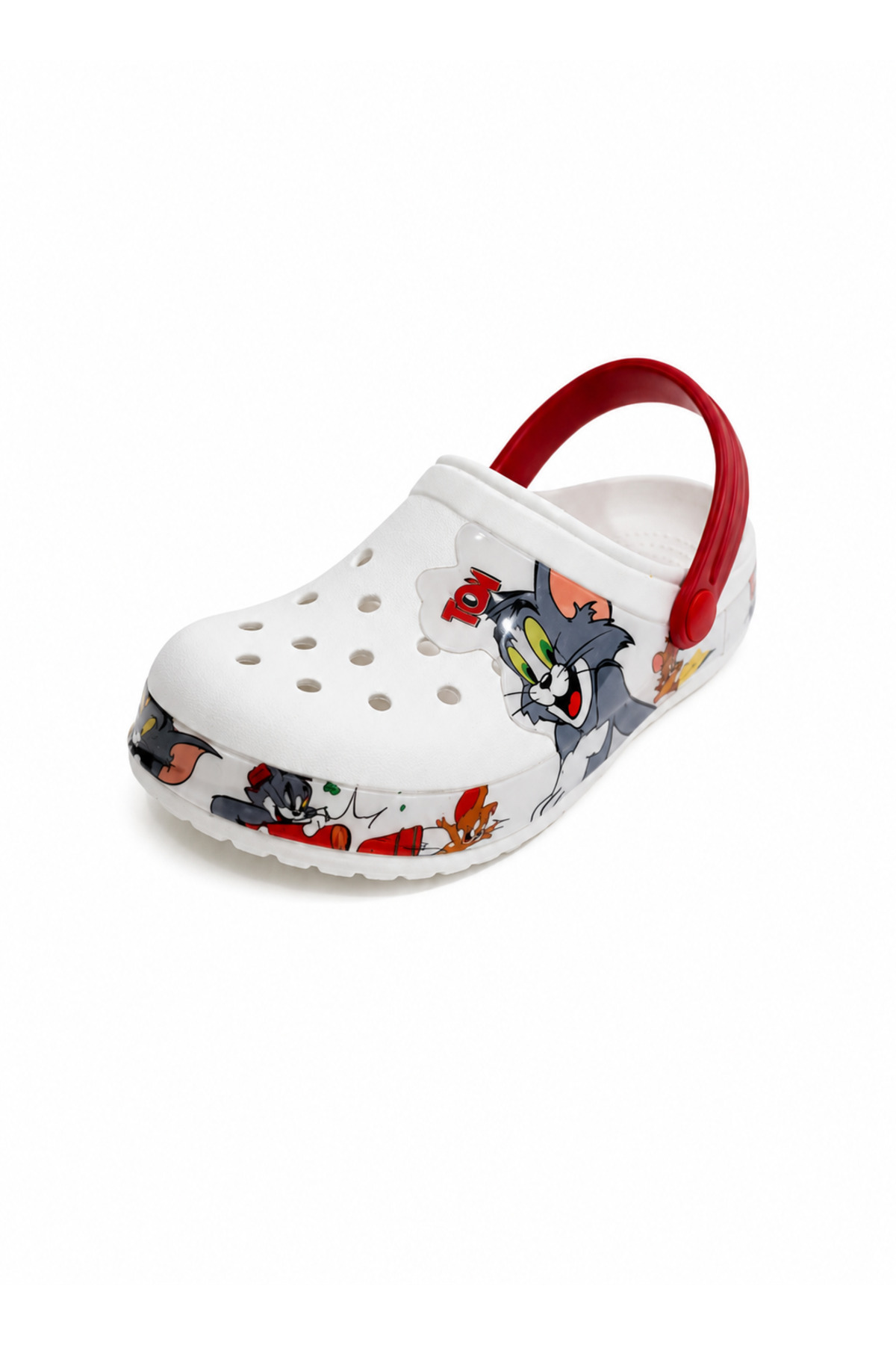 solariz Unisex Tom ve Jerry Figürlü Ortopedik Kaymaz EVA Taban Terlik Kırmızı görsel 4