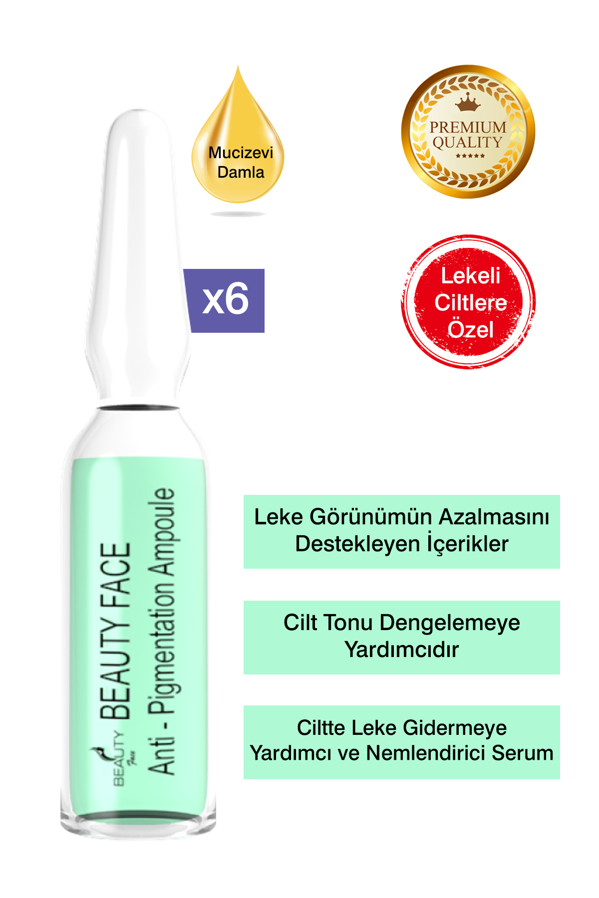 Leke Karşıtı C Vitaminli Antioksidan Lekelere Karşı Onarıcı Besleyici Nemlendirici Ampul Seti 6'lı — 8680461209666 — تصویر 5 از 7