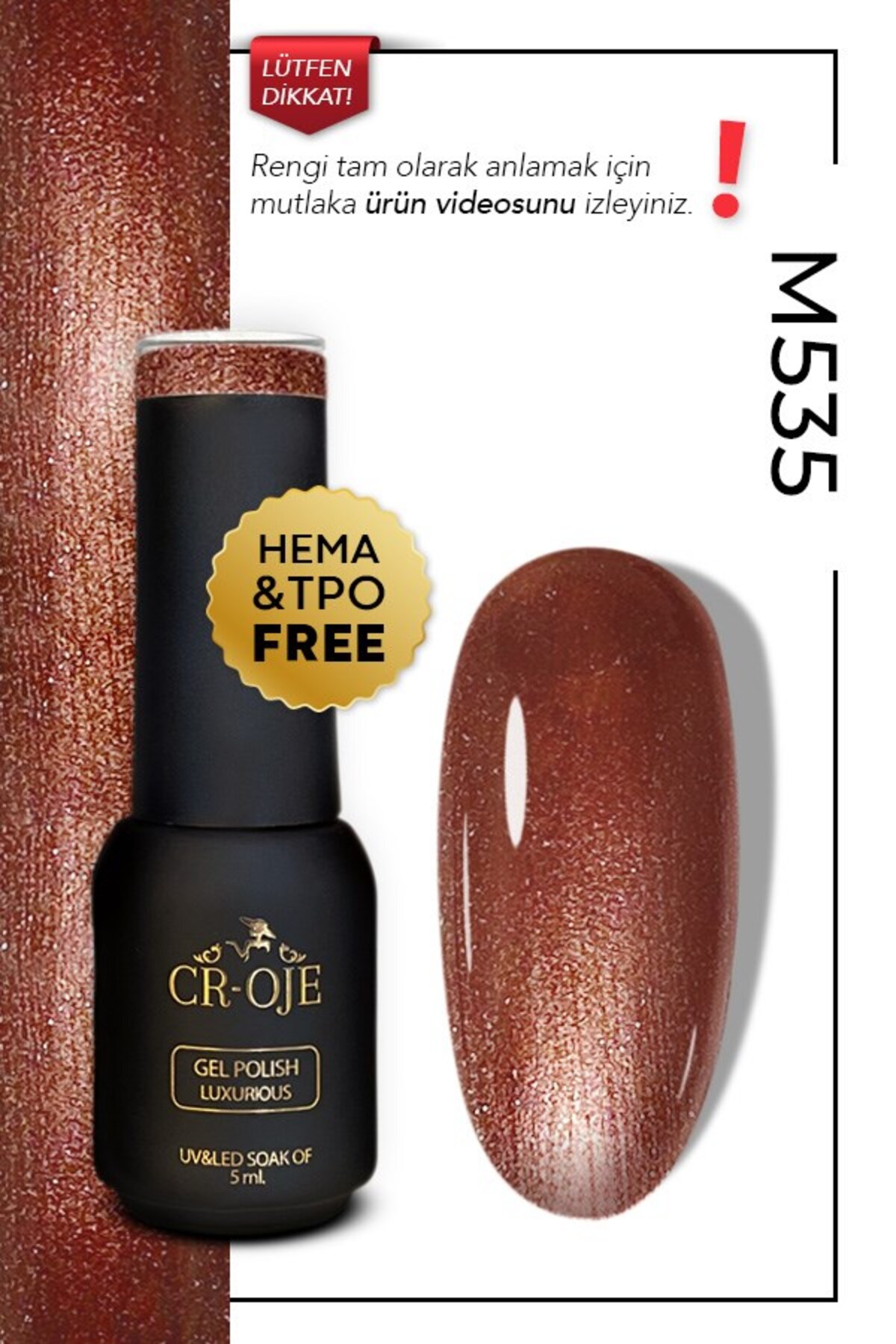 M535 - Simli Kahverengi (5 ml) — رنگارنگ 5mlbordokalicioje