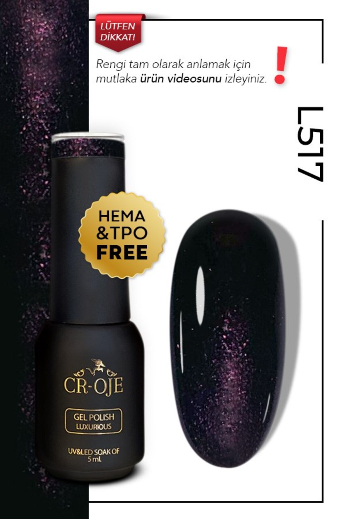 L517 - Simli Koyu Mor (5 ml) — رنگارنگ French