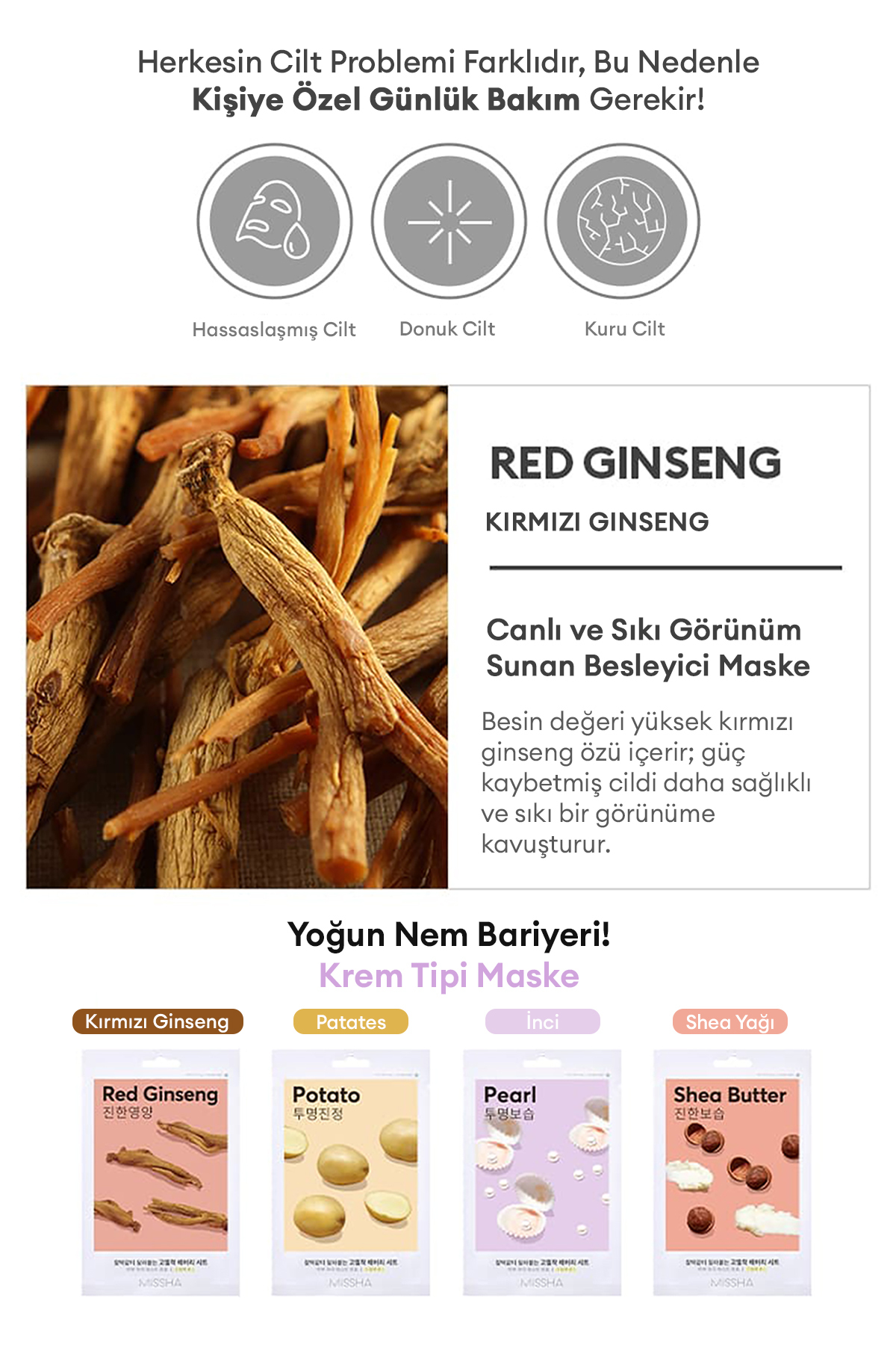 KırmızıGinseng Özlü Sıkı Görünüm Sunan Besleyici Yaprak Maske Airy Fit Sheet Mask Red Ginseng — 111282 — تصویر 3 از 7