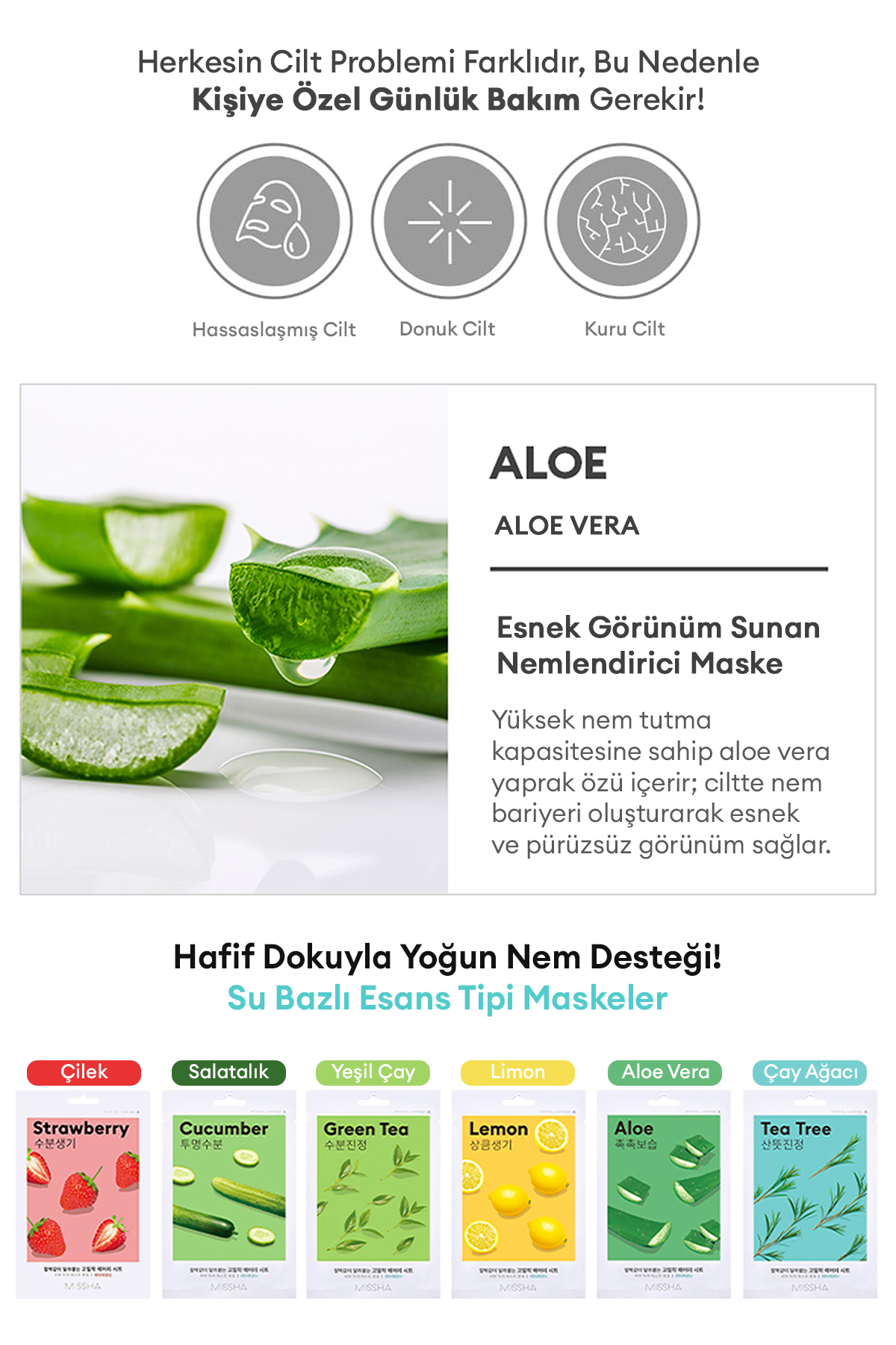 Aloe Vera Özlü Esnek Görünüm Sunan Nemlendirici Yaprak Maske Airy Fit Sheet Mask (Aloe) — 4993 — تصویر 3 از 7