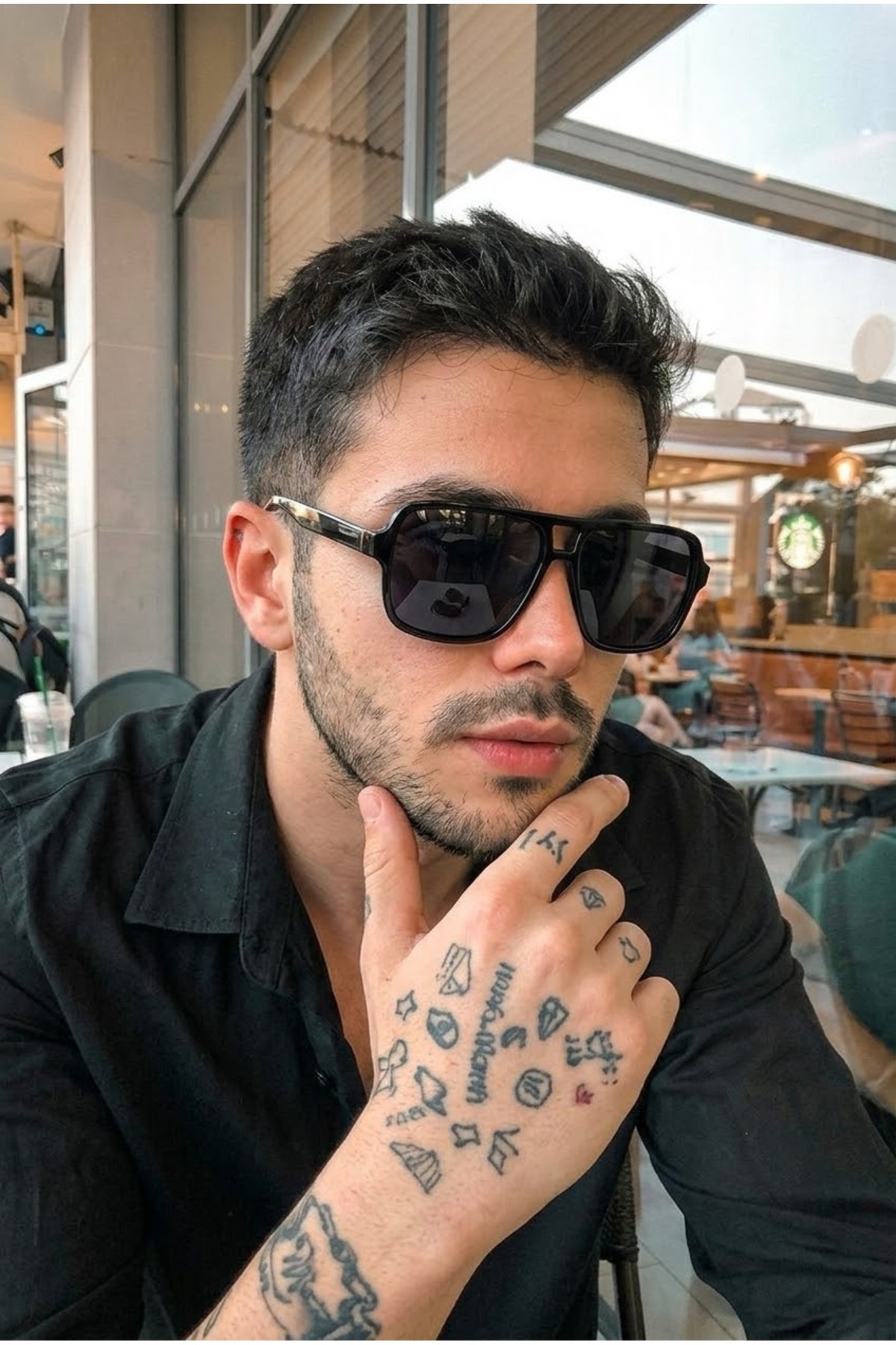 Chunky Frame Aspenya Polarize Yüksek Kalite Siyah Unisex Güneş Gözlüğü görsel 2