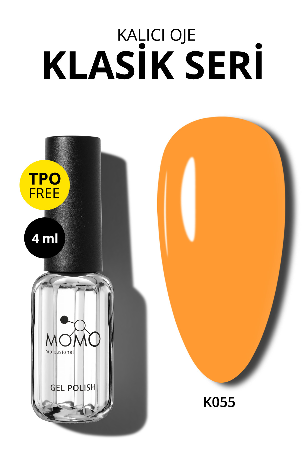 MOMO professional Kalıcı Oje K055, Açık Turuncu, 4 ml — نارنجی 8860101A01S01K055