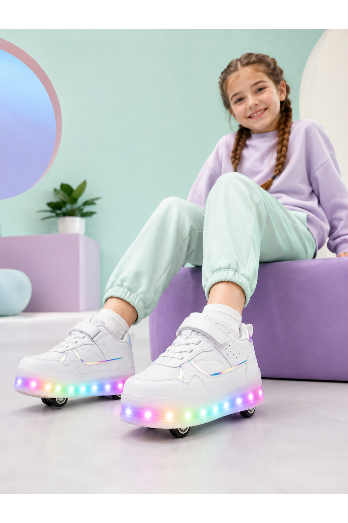 LE STYLE DE MARIE IŞIKLI KAYDIRAN MODEL-LED PATENLİ ÇOCUK AYAKKABI